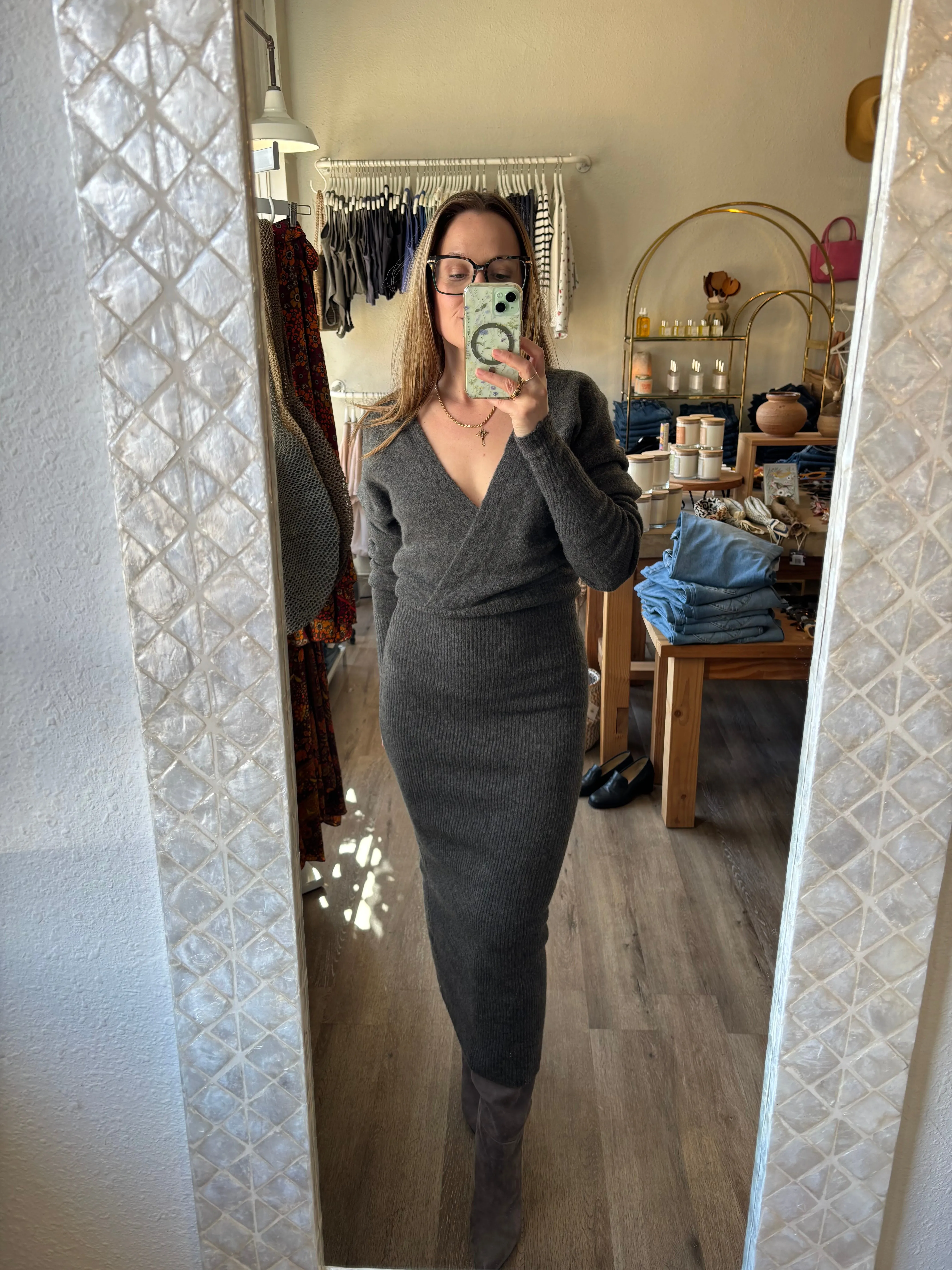 Ashley Sweater Dress - Charcoal