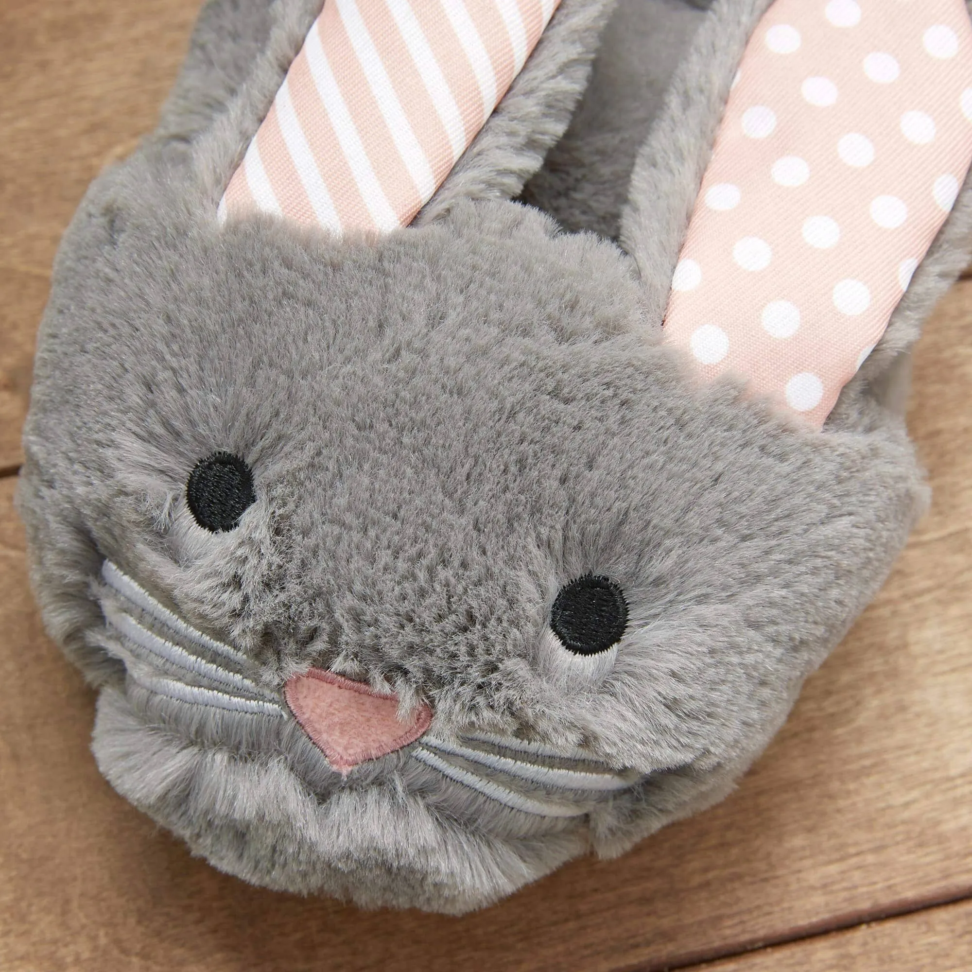 Bark Box Itty & Bitty Bunny Slippers Crinkle Squeak and Plush Dog Toy