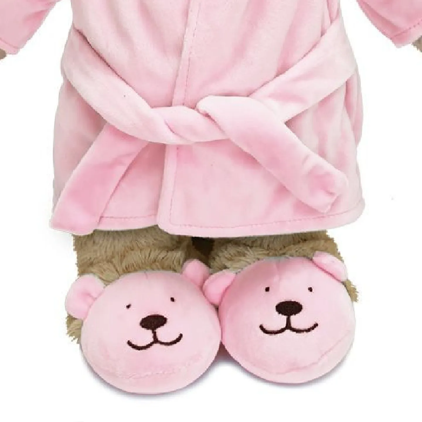 Bedtime Teddy Bear with Bathrobe and Slippers - Pink