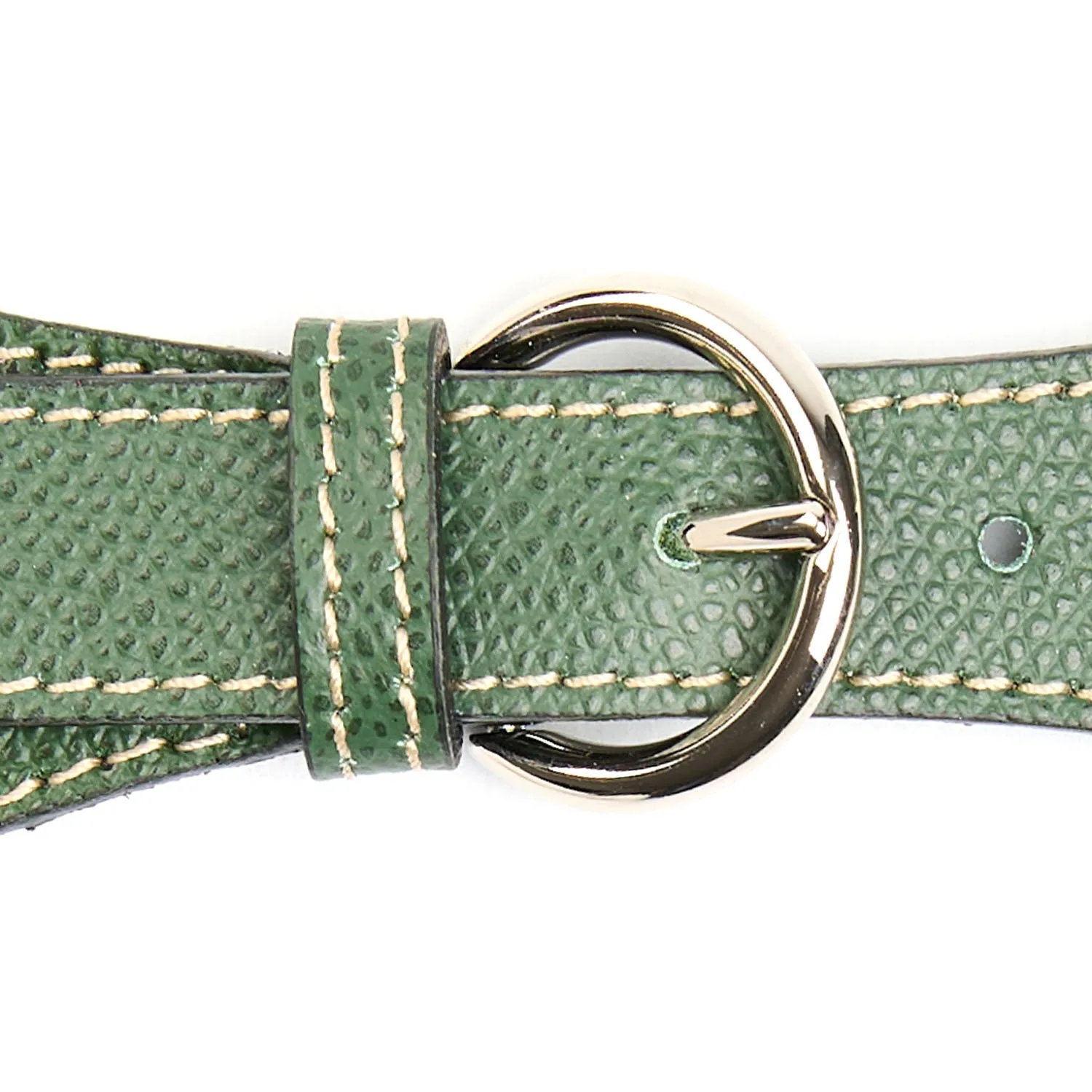 BEIGE LEATHER SCARF-BUCKLE