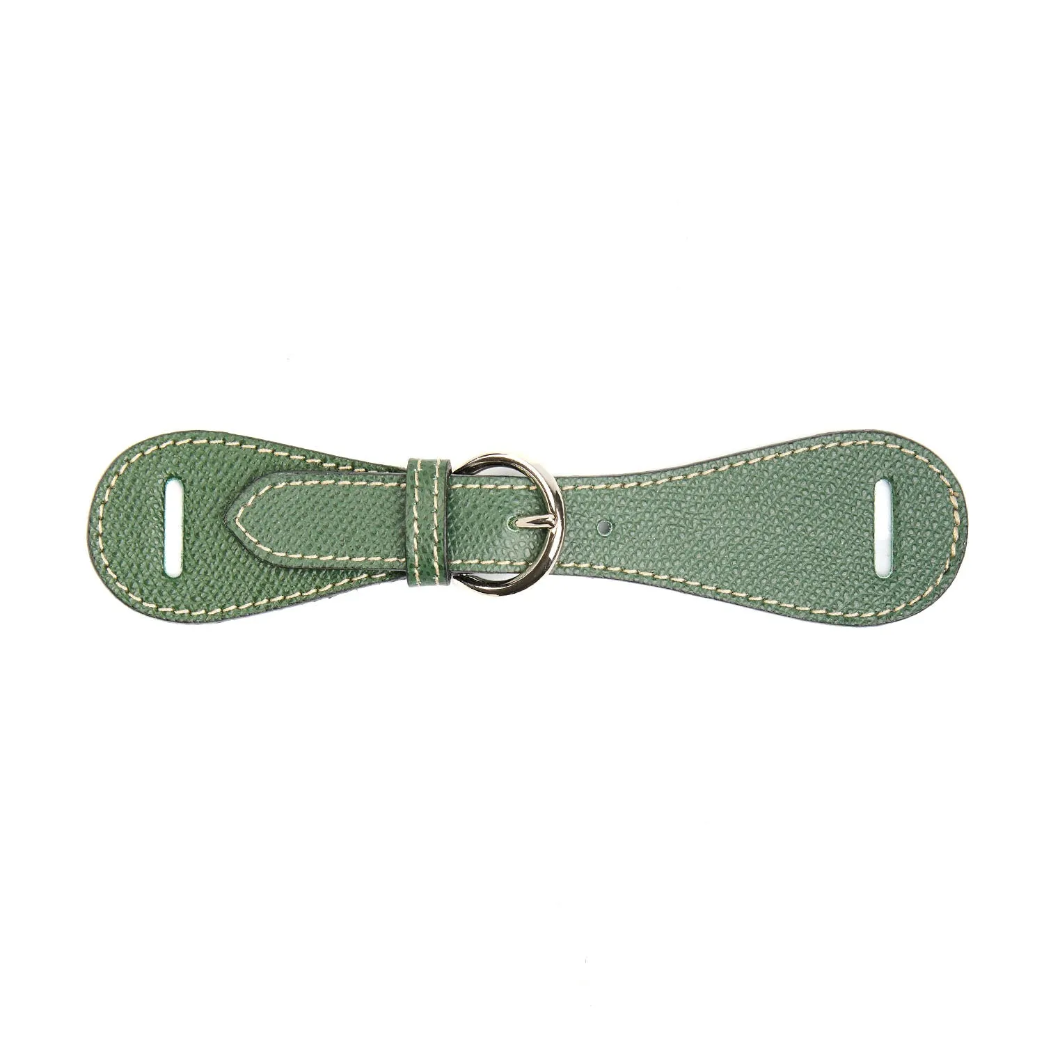BEIGE LEATHER SCARF-BUCKLE