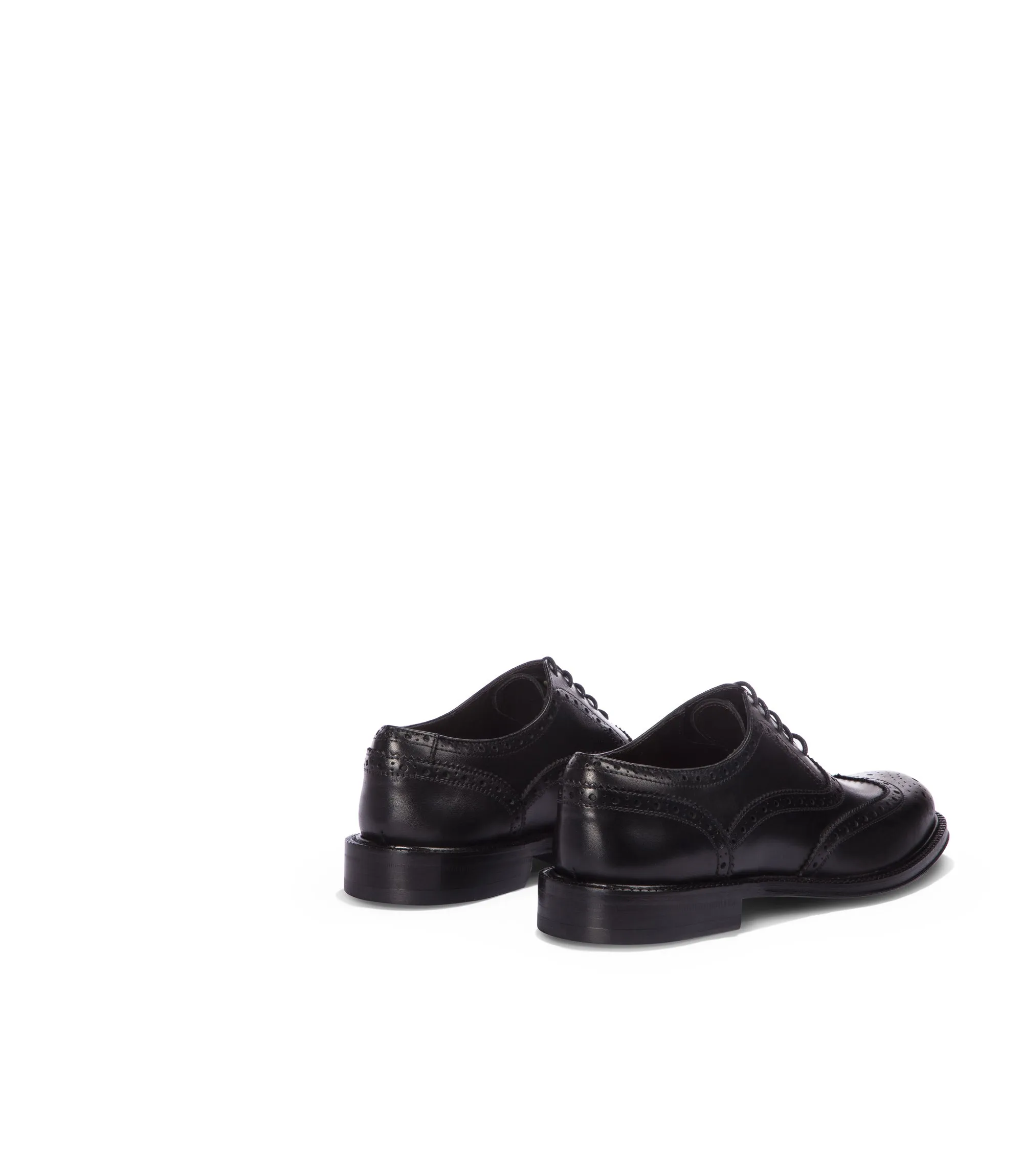 Black leather brogue oxford shoes