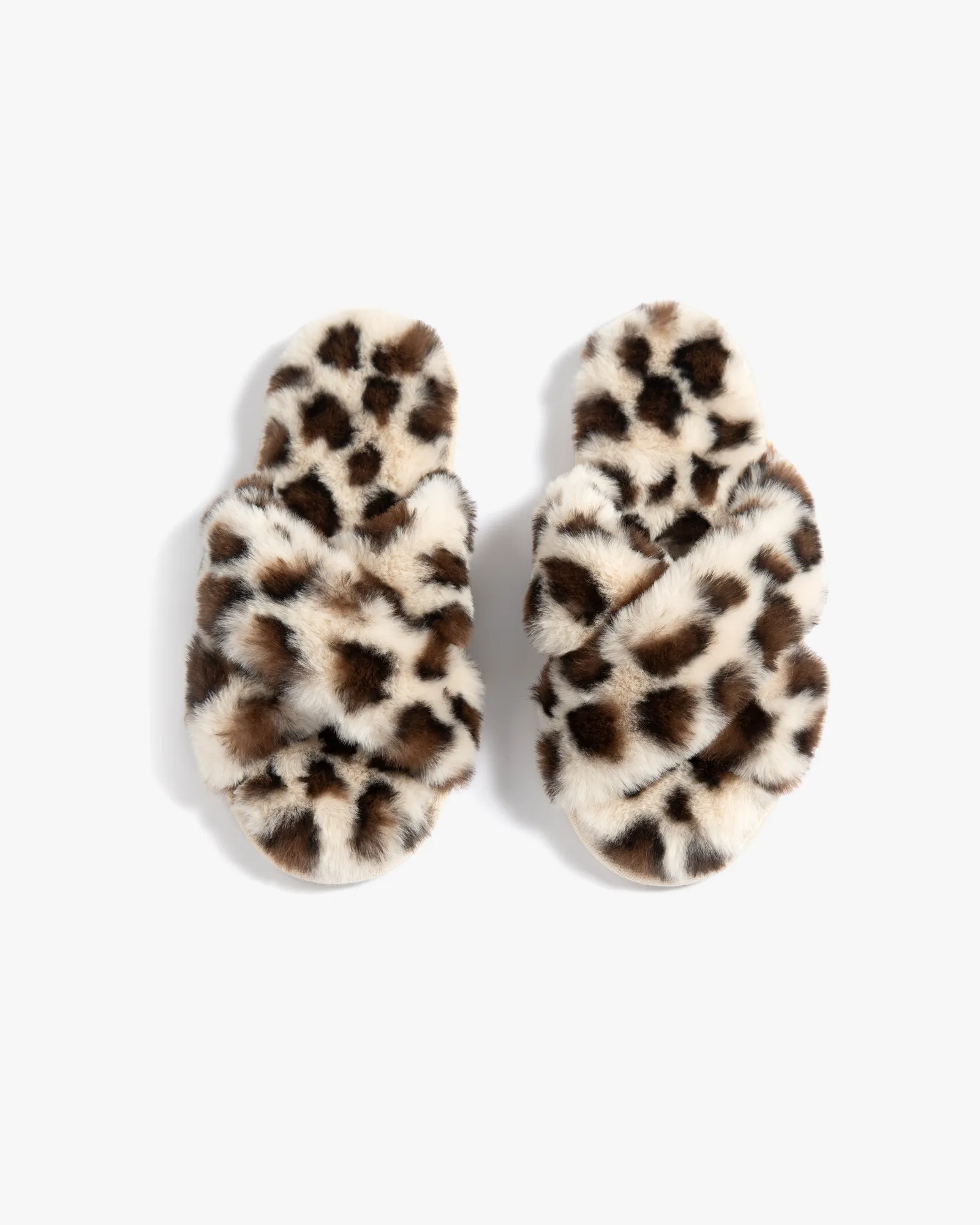 Brenda Animal Print Slippers, L/XL | Tan / Black