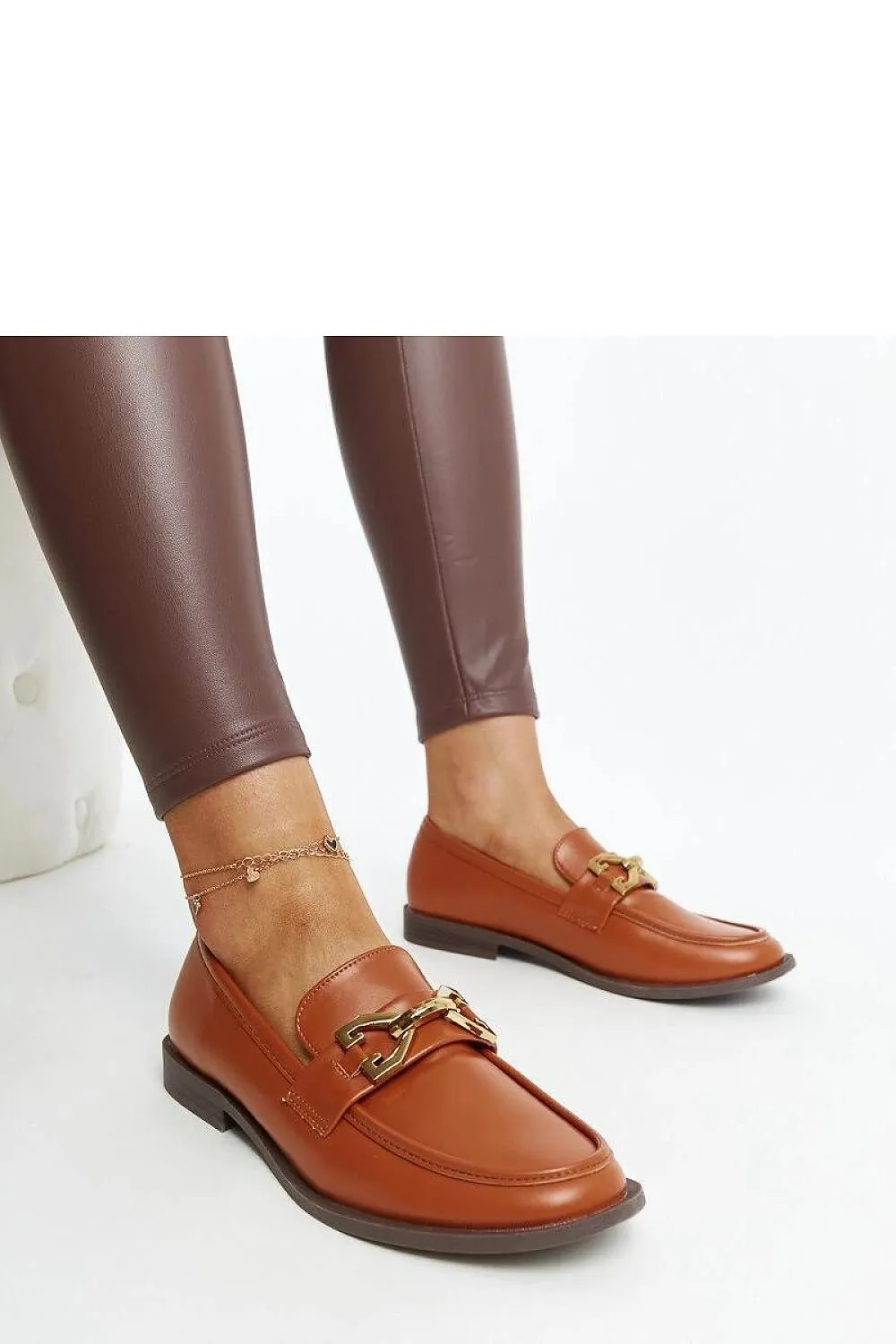 Brown Lea moccasins with a buckle