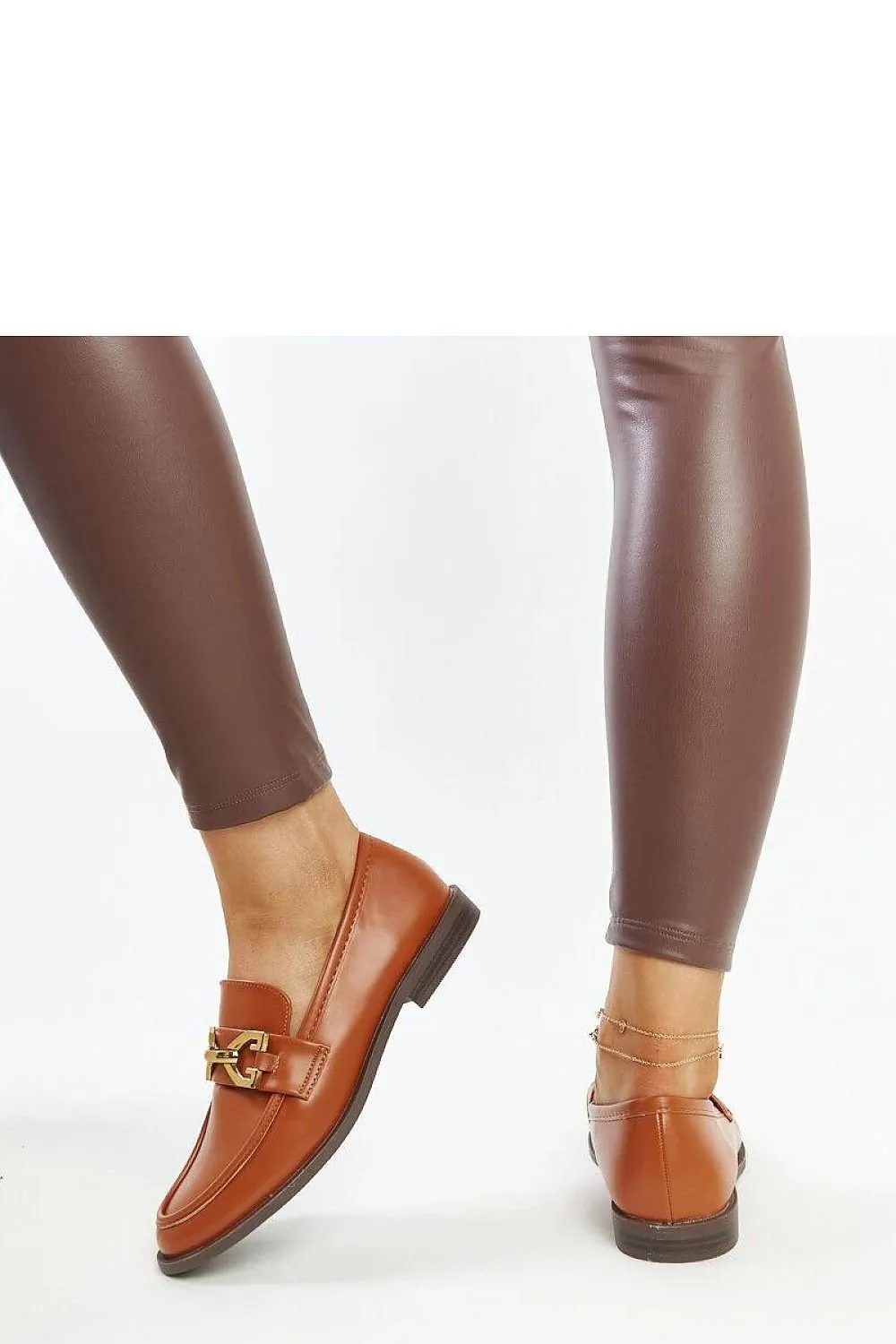 Brown Lea moccasins with a buckle