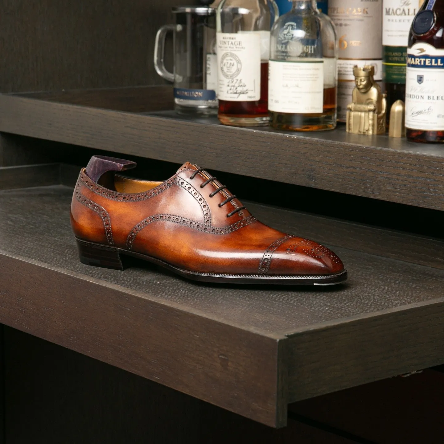 Brown Leather Brogue Oxford Shoes