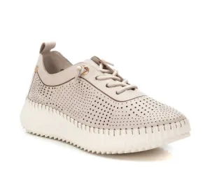 Carmela taupe leather wedge sneaker