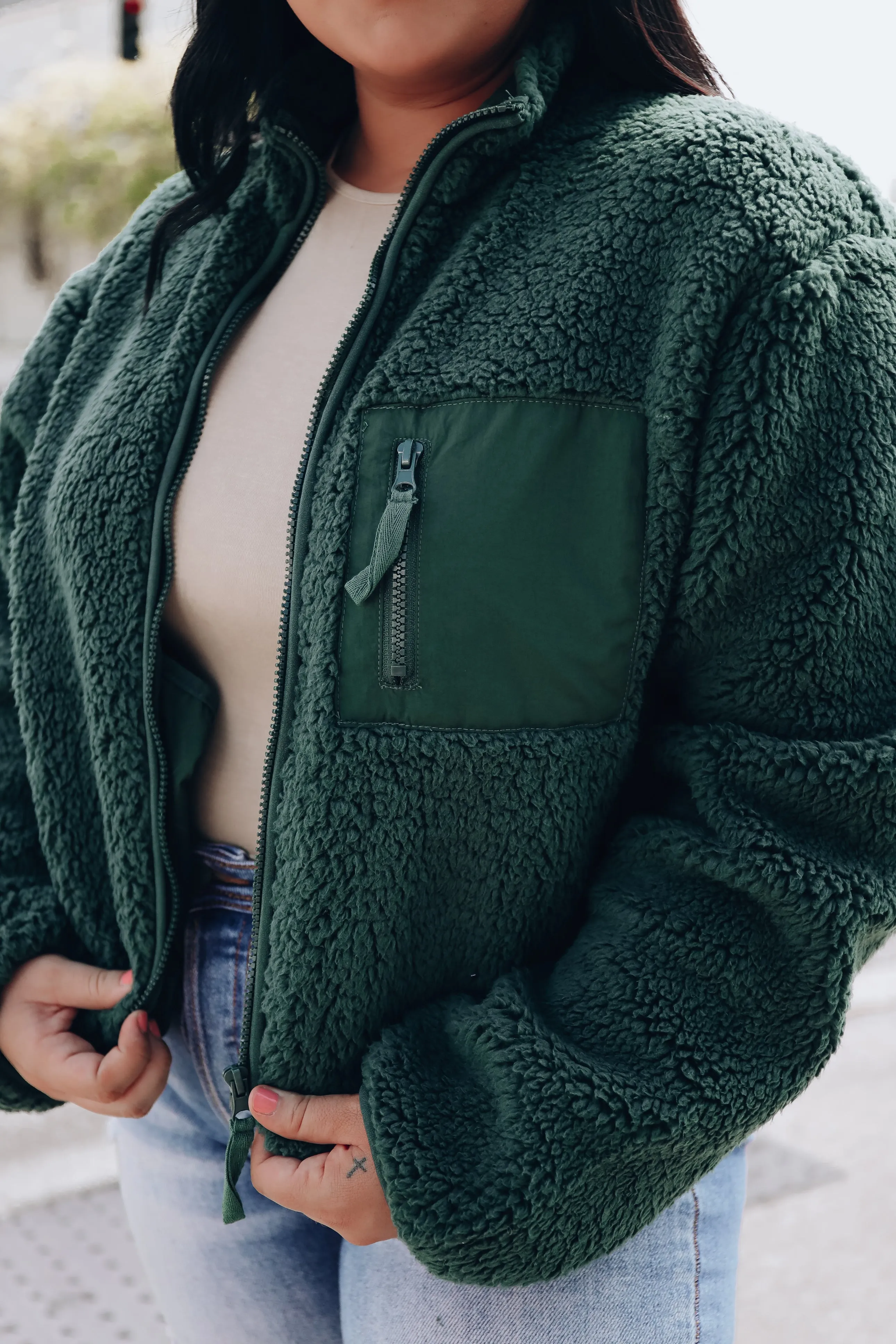 Carolina Cozy Sherpa Jacket - Green