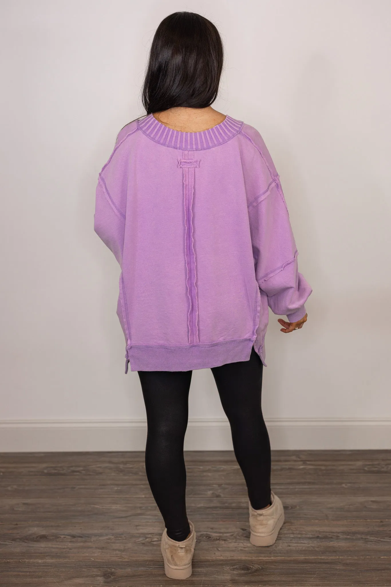 Cozy Era Washed Lavender Pullover