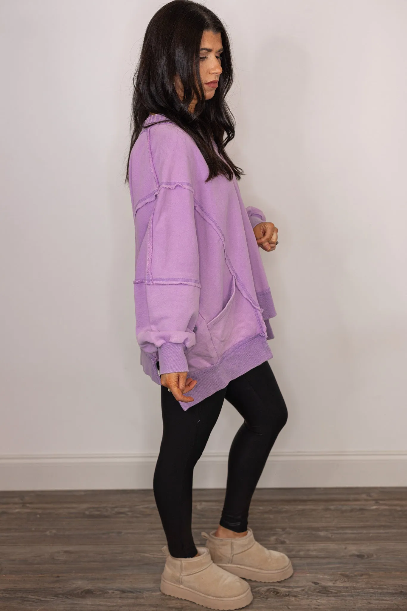 Cozy Era Washed Lavender Pullover
