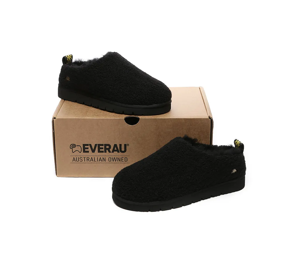 EVERAU® UGG Sheepskin Wool Plush Ankle Slippers Teddycozy