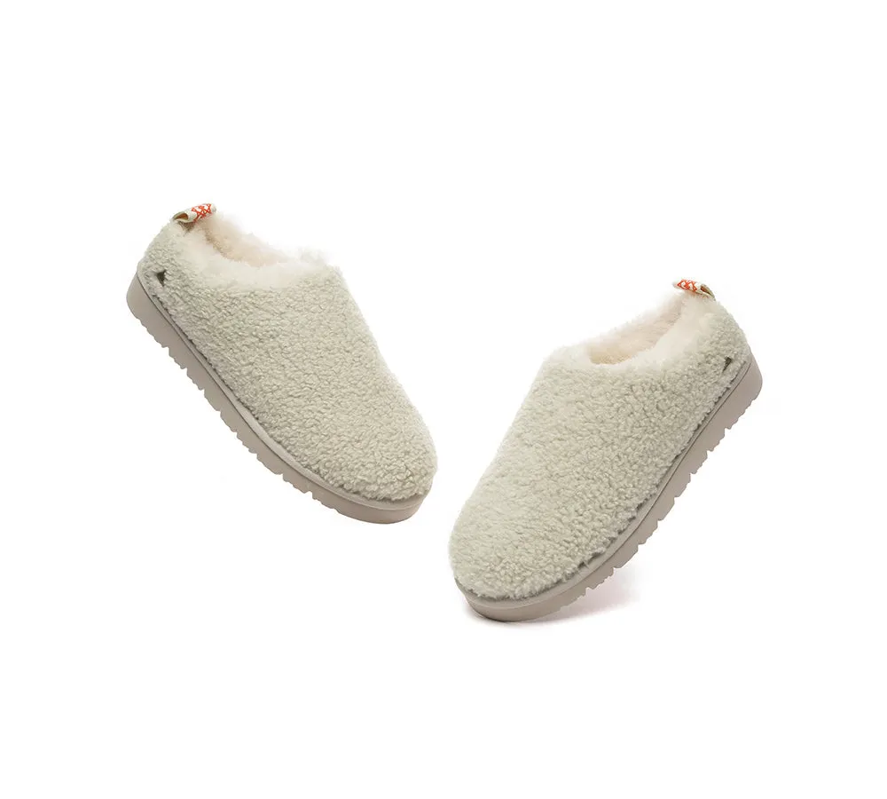 EVERAU® UGG Sheepskin Wool Plush Ankle Slippers Teddycozy