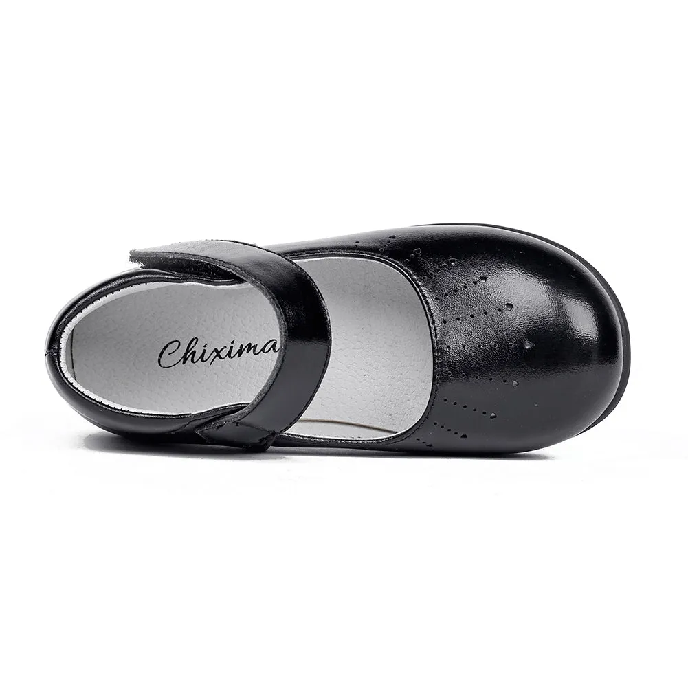 Girl Uniform Leather Mary Jane Flat Shoes(Toddler/Little Kid/Big Kid)