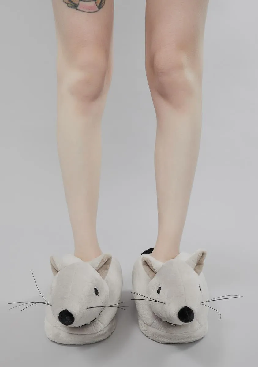 Gutter Punk Rat Slippers