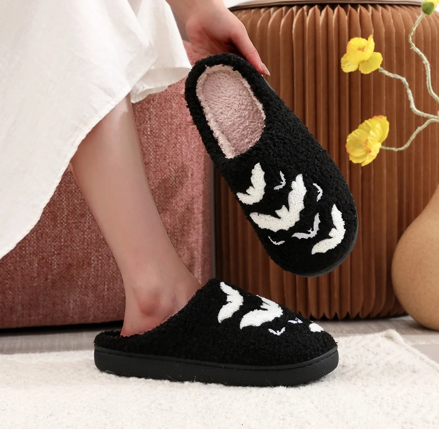 Halloween Bat Pattern Slippers