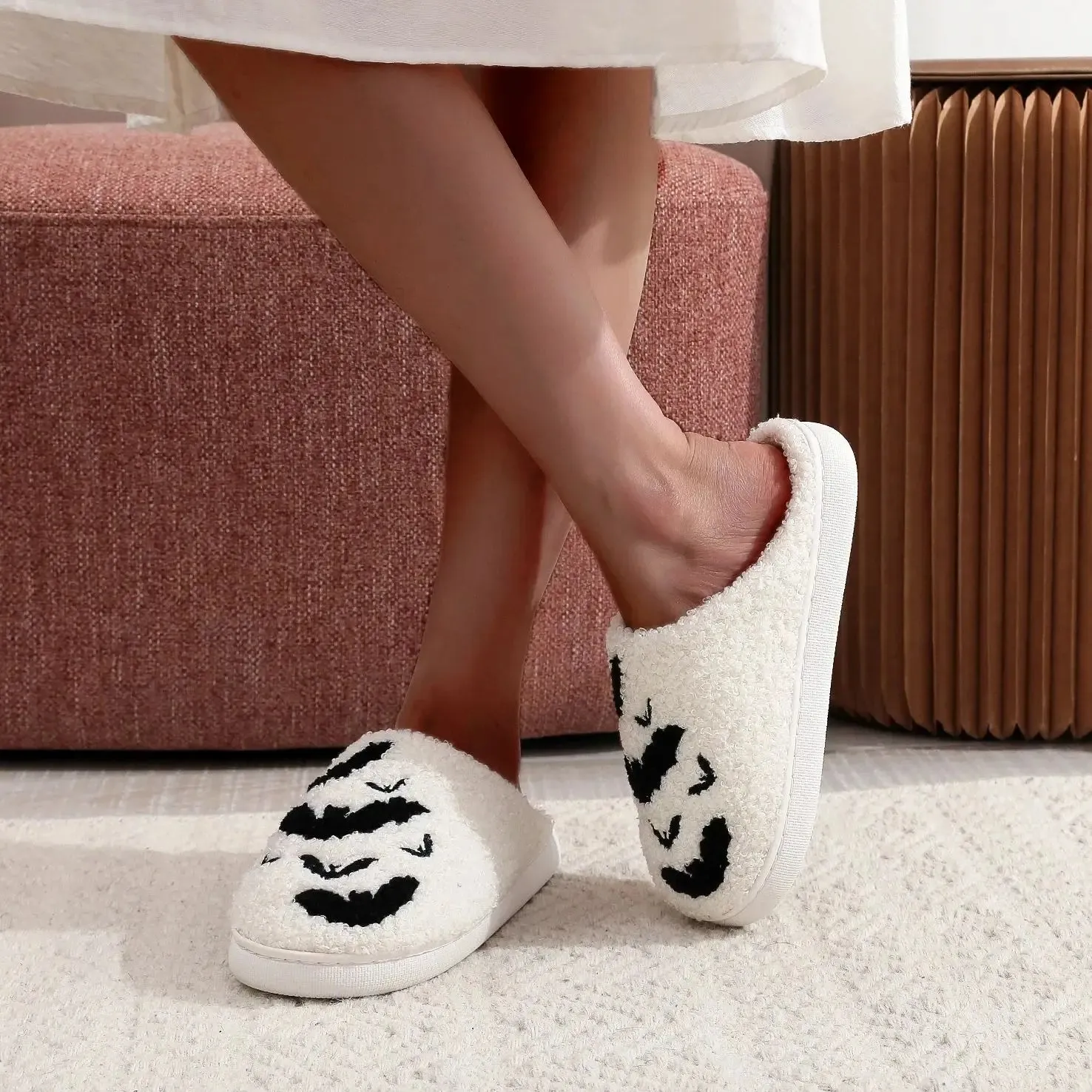 Halloween Bat Pattern Slippers