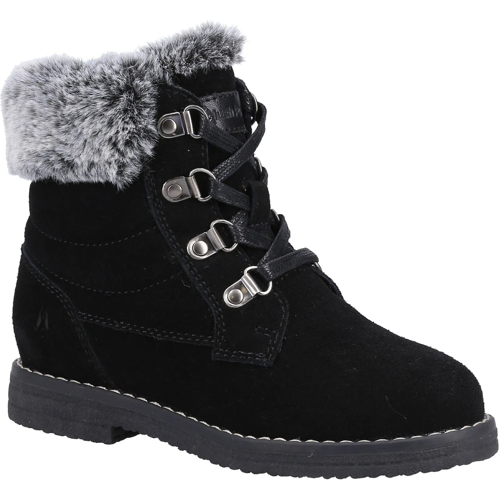 Hush Puppies Girls Florence Suede Boots - Black