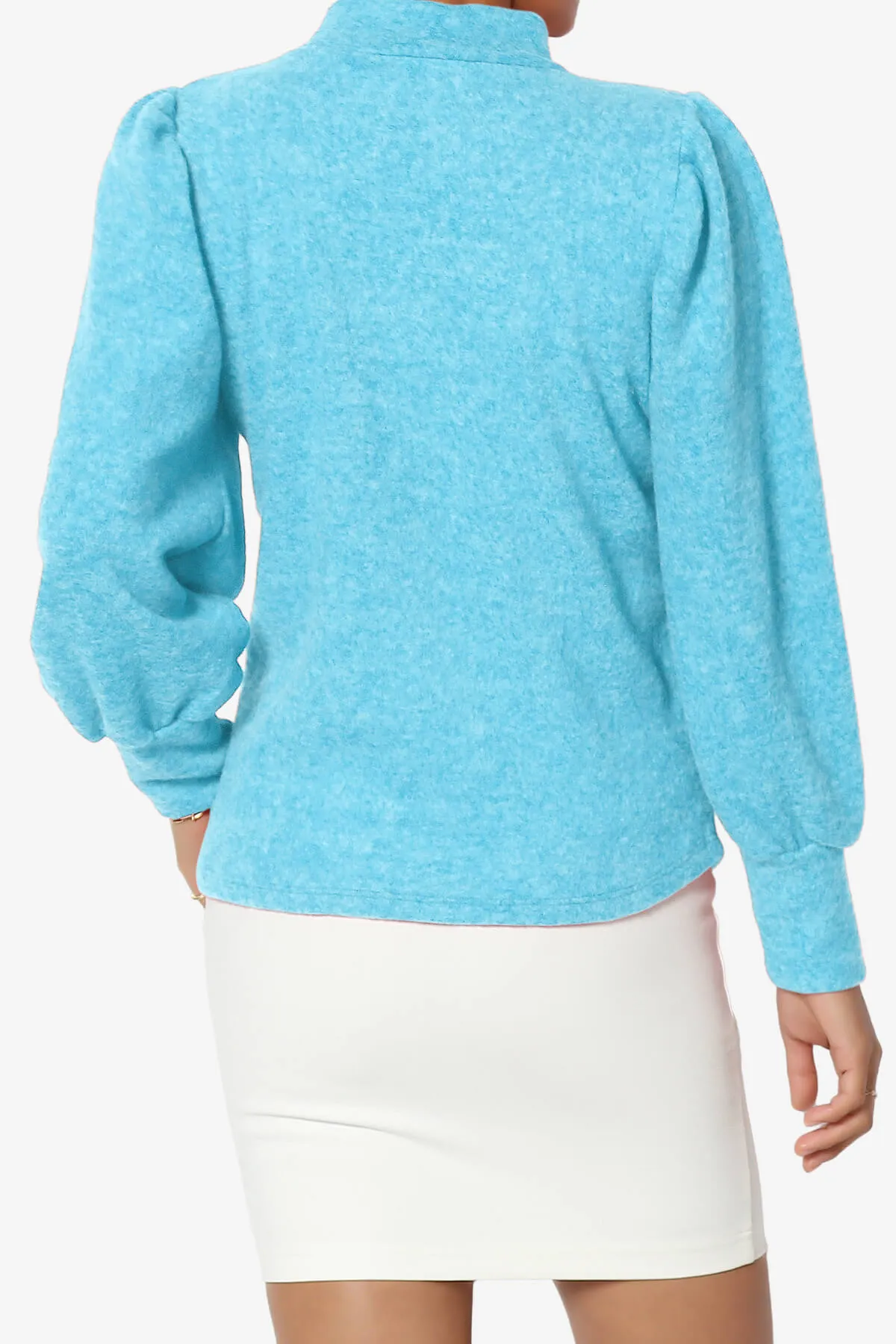 Killa Puff Long Sleeve Mock Neck Knit Sweater