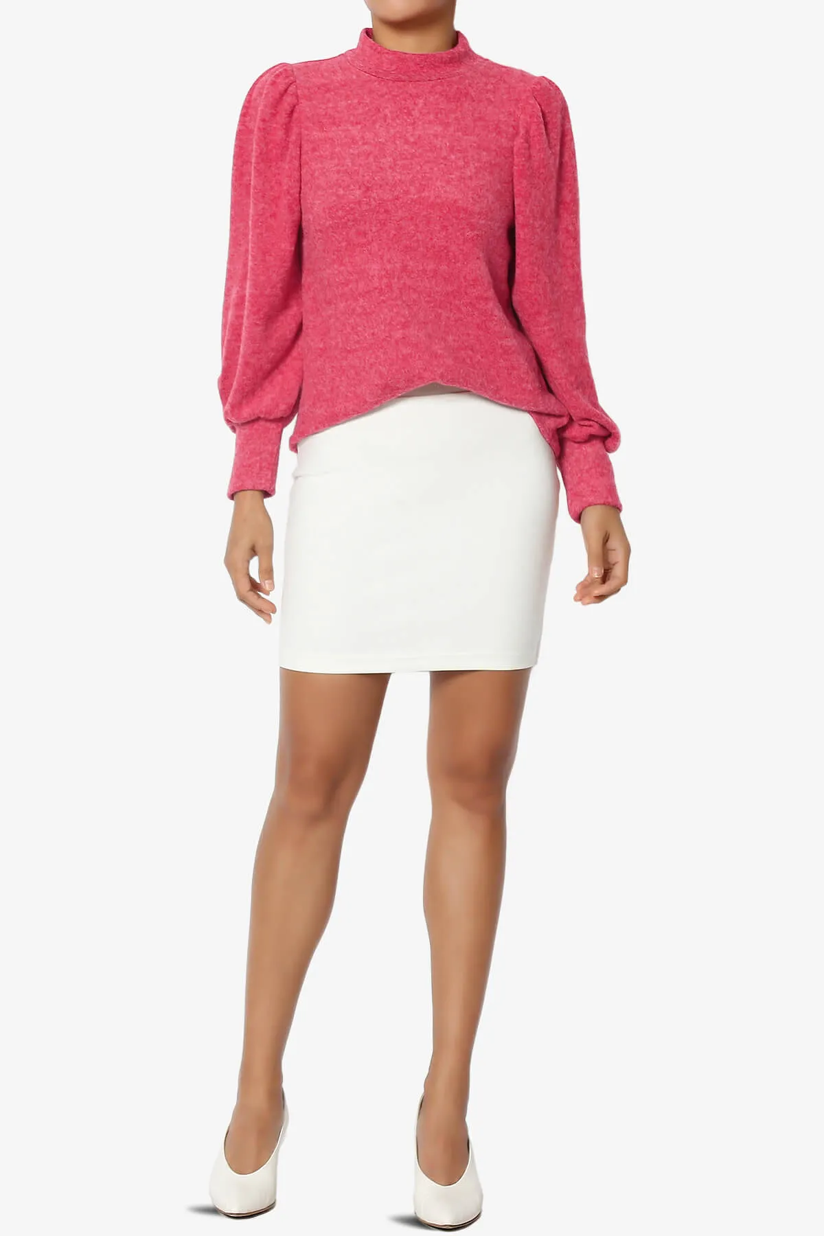 Killa Puff Long Sleeve Mock Neck Knit Sweater