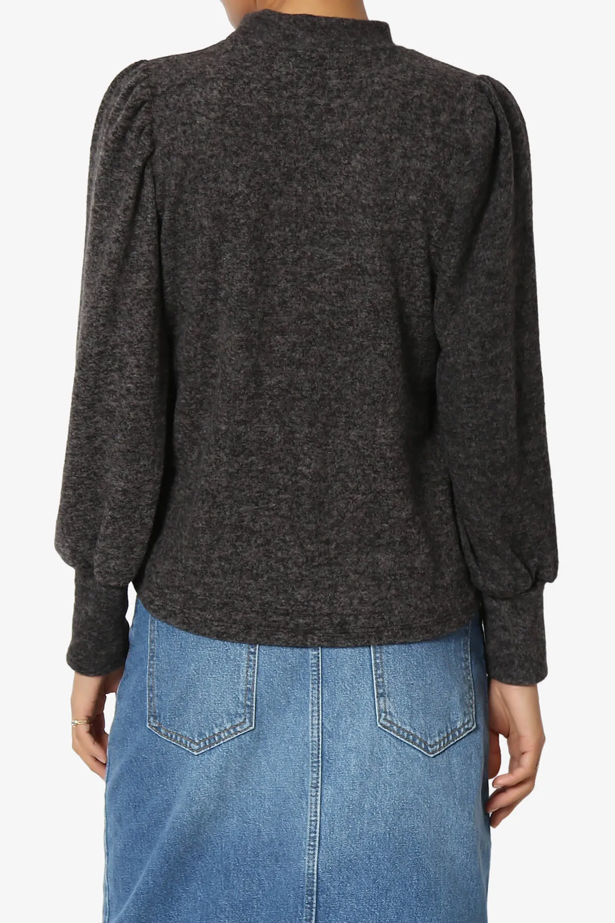 Killa Puff Long Sleeve Mock Neck Knit Sweater