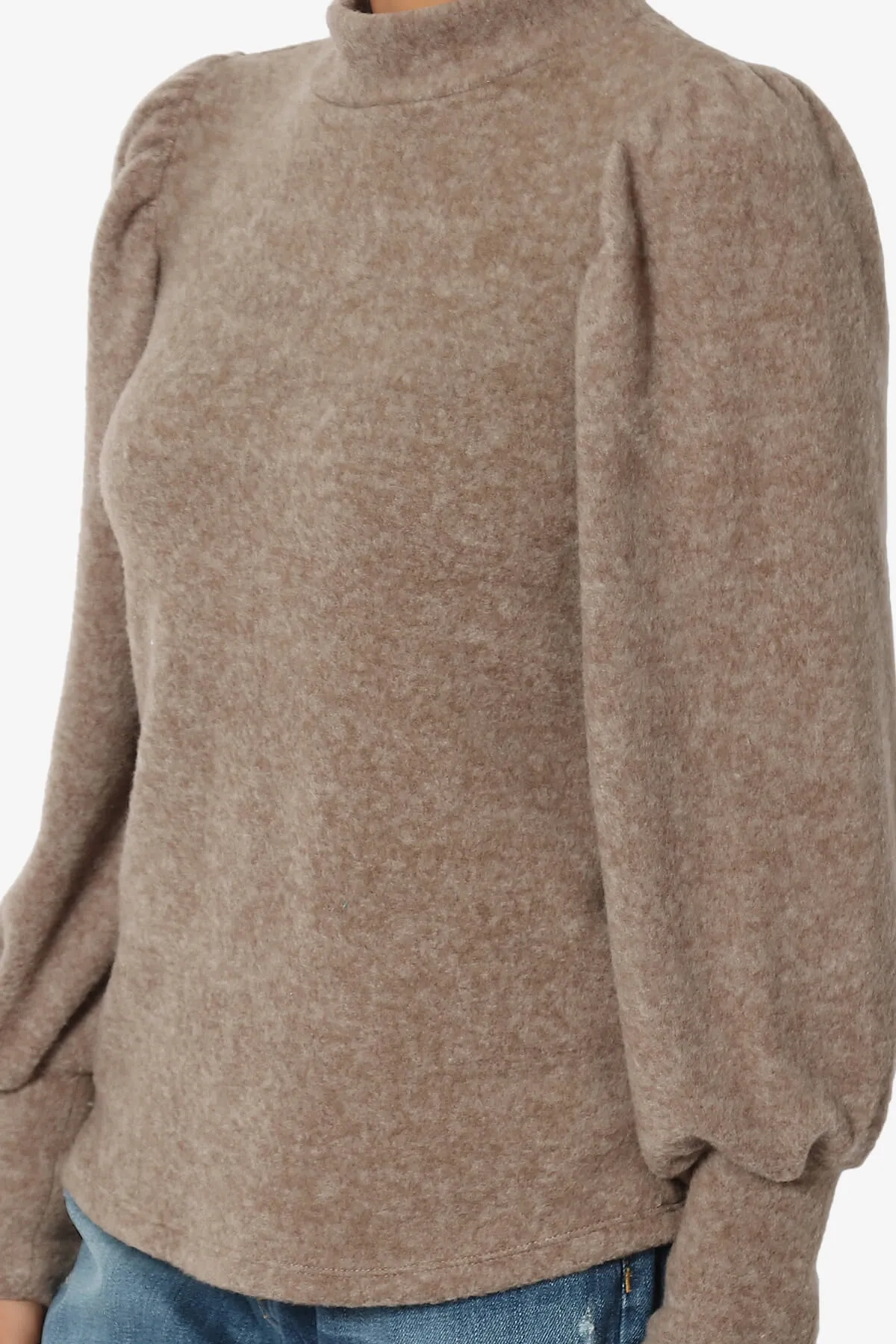 Killa Puff Long Sleeve Mock Neck Knit Sweater