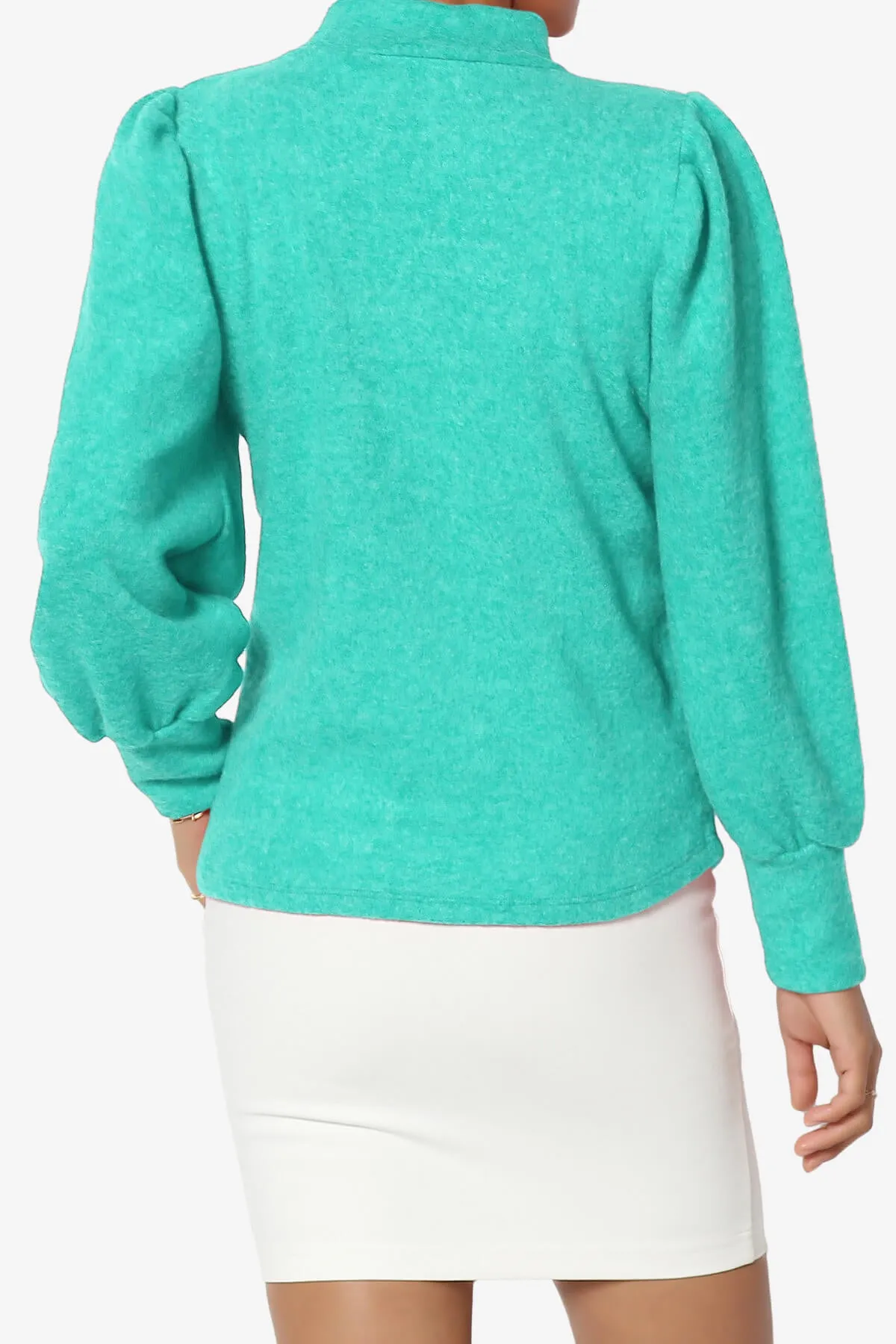 Killa Puff Long Sleeve Mock Neck Knit Sweater