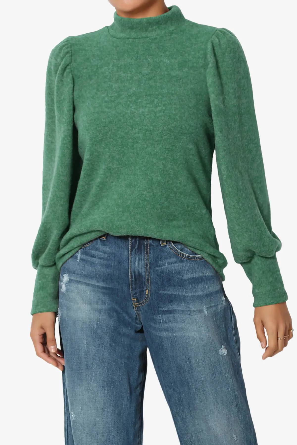 Killa Puff Long Sleeve Mock Neck Knit Sweater