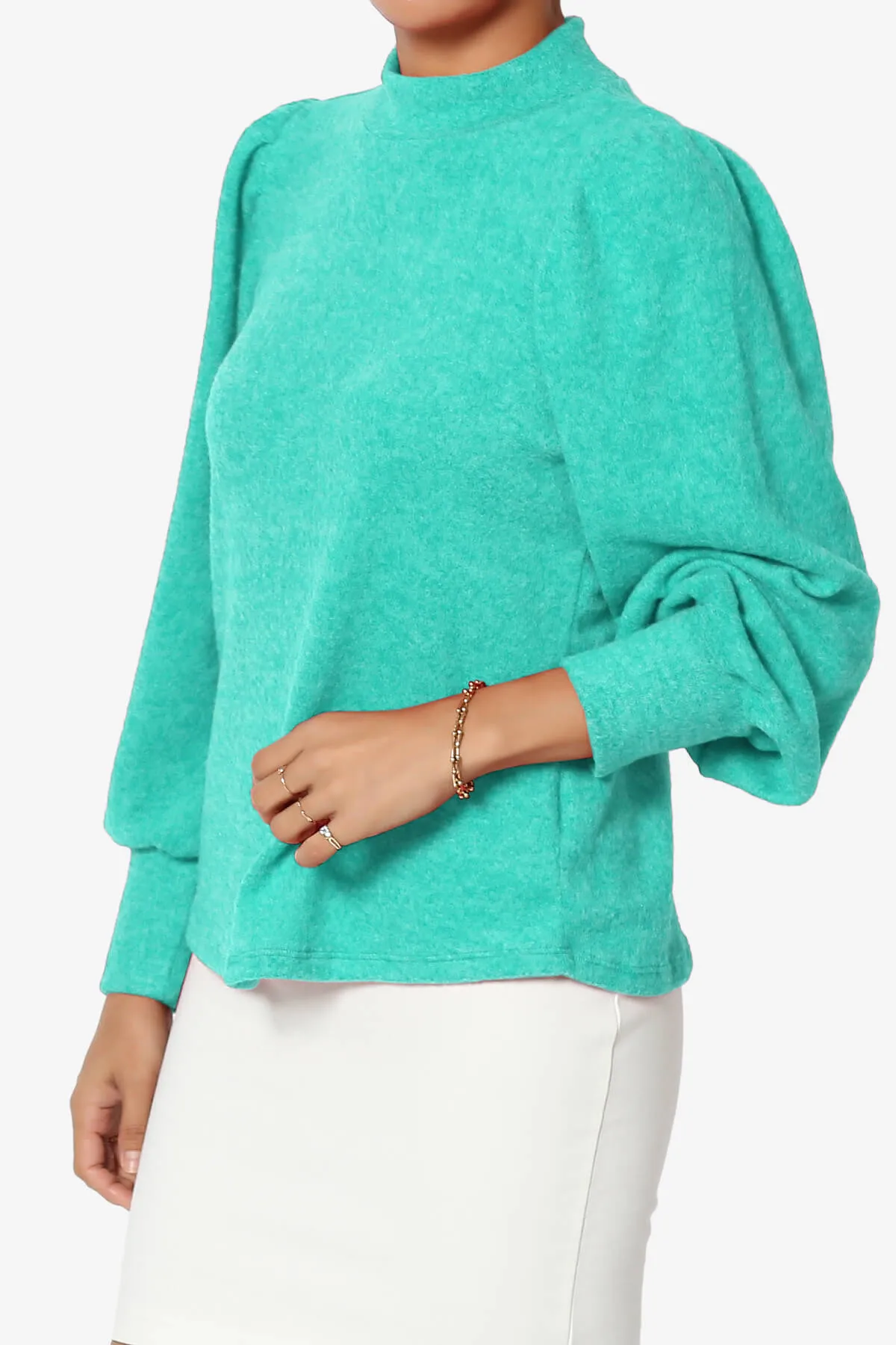 Killa Puff Long Sleeve Mock Neck Knit Sweater