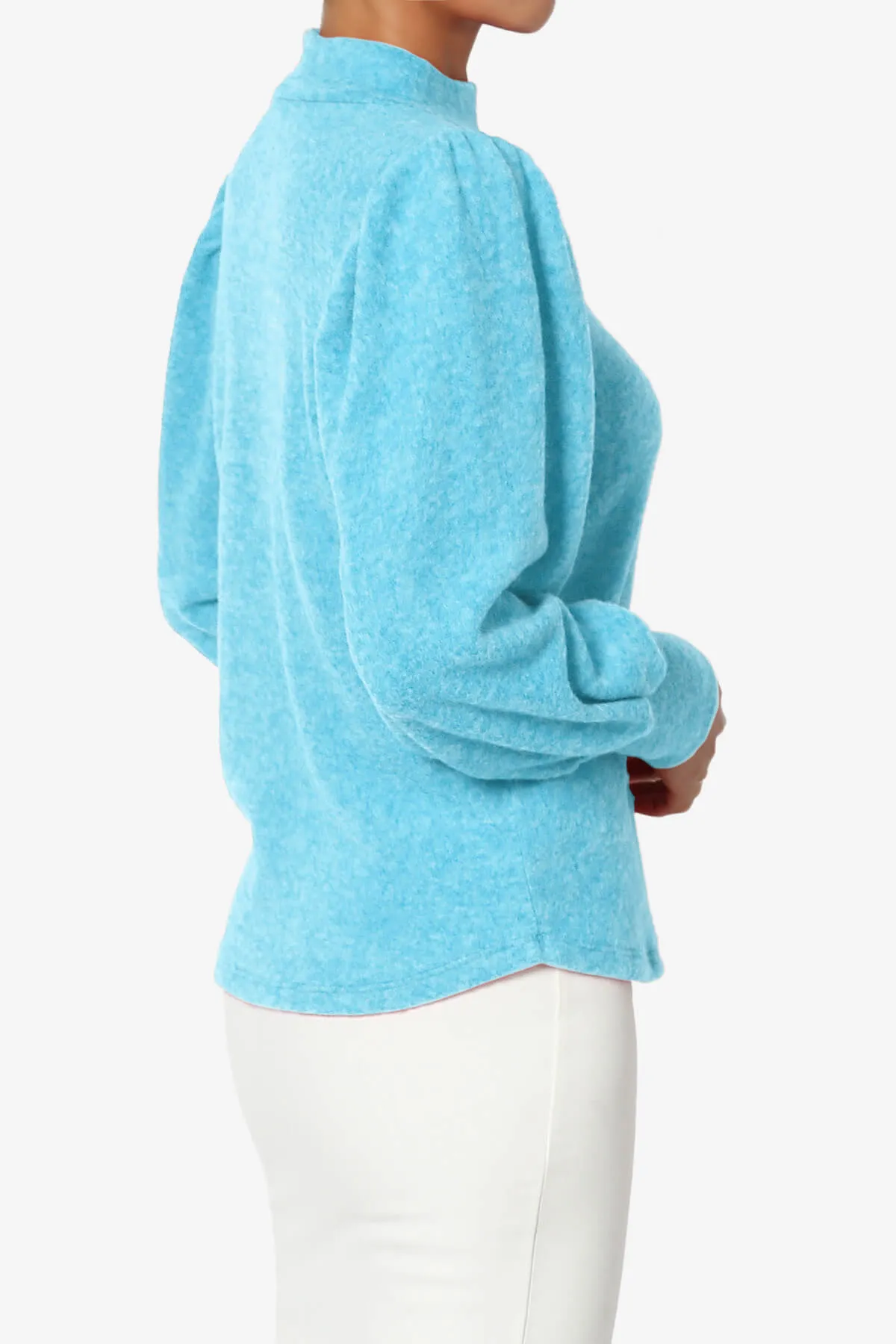 Killa Puff Long Sleeve Mock Neck Knit Sweater