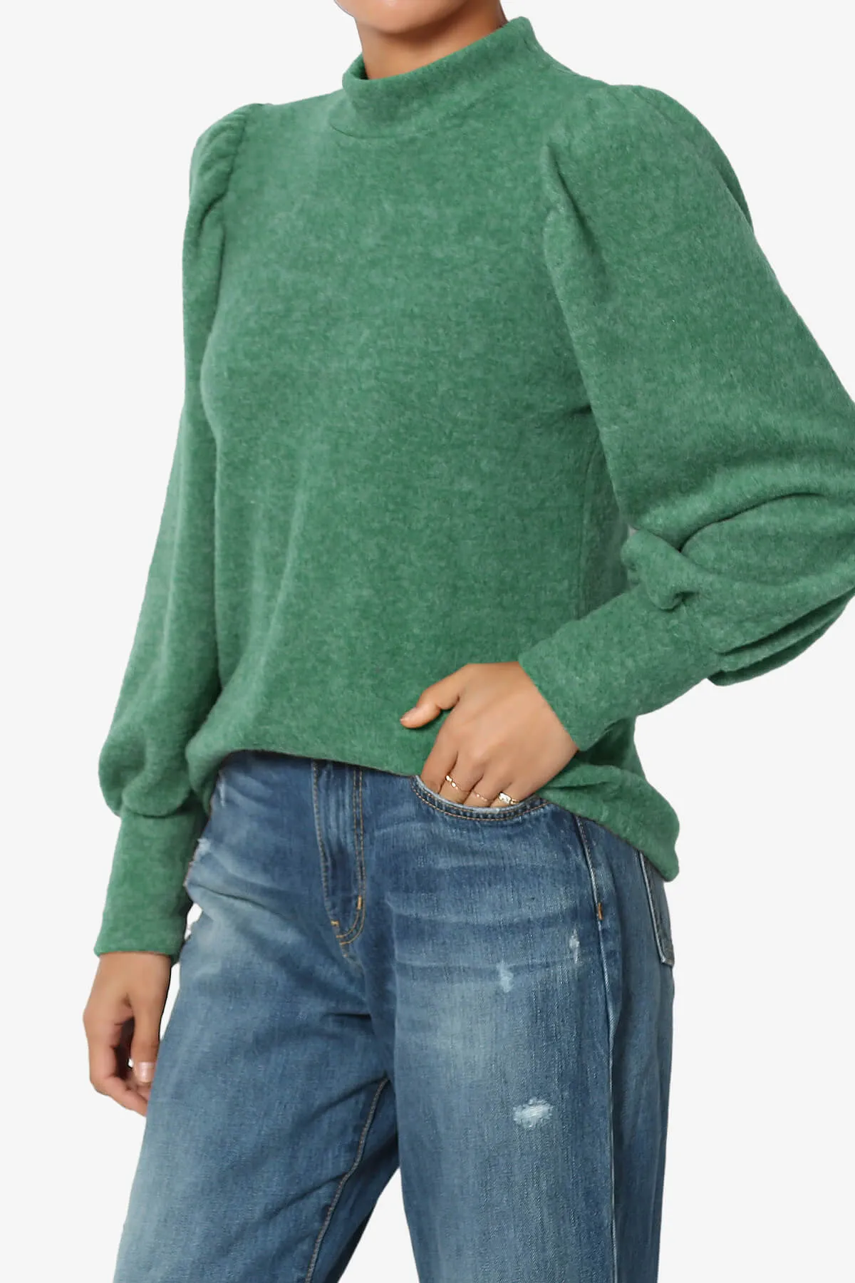 Killa Puff Long Sleeve Mock Neck Knit Sweater