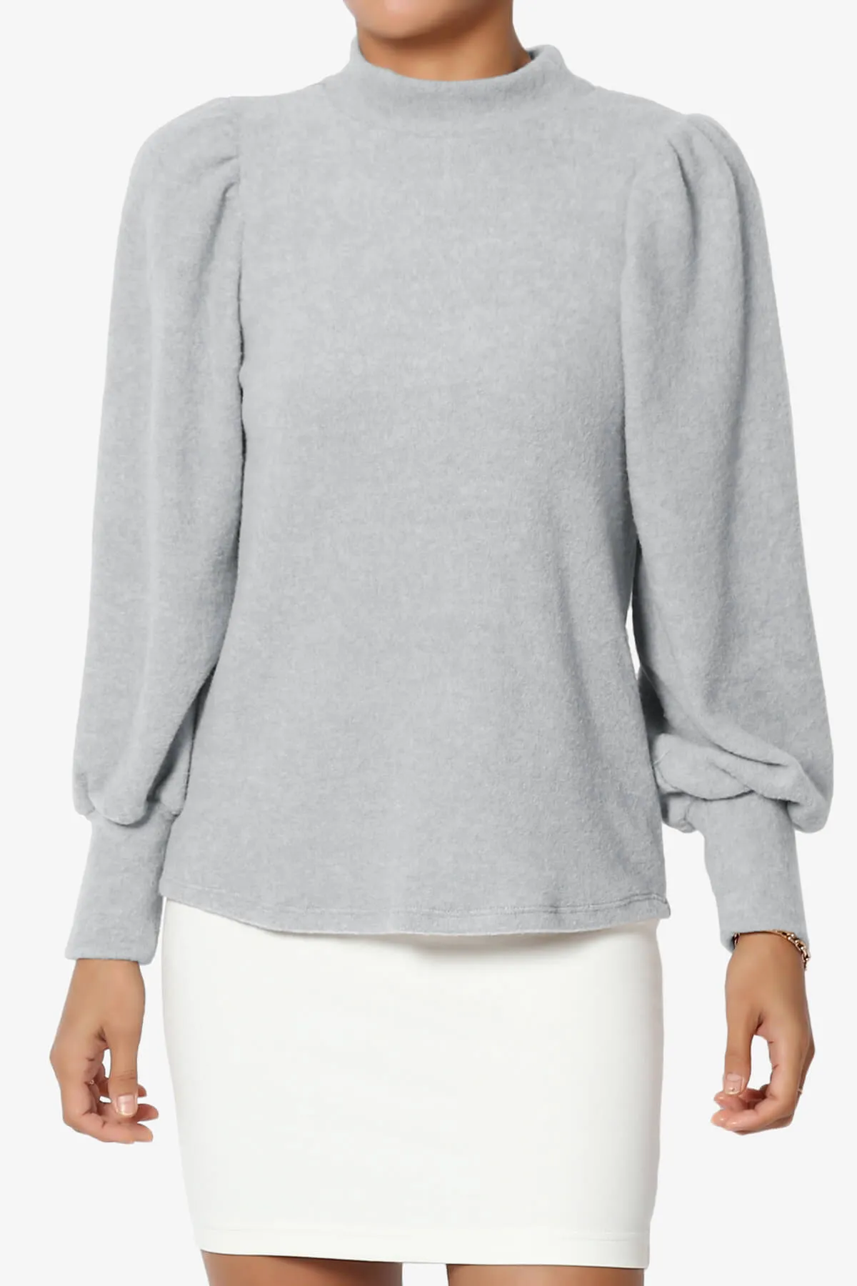 Killa Puff Long Sleeve Mock Neck Knit Sweater