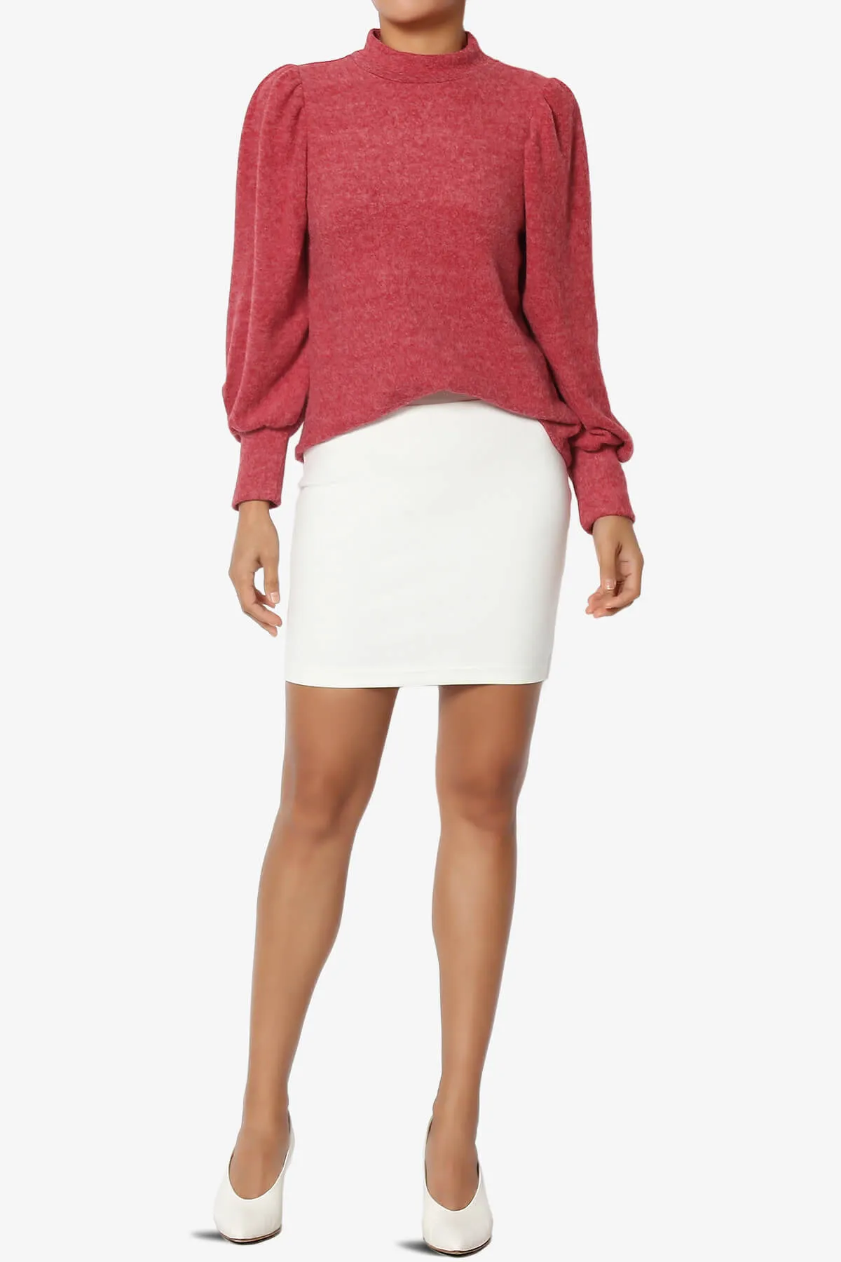 Killa Puff Long Sleeve Mock Neck Knit Sweater