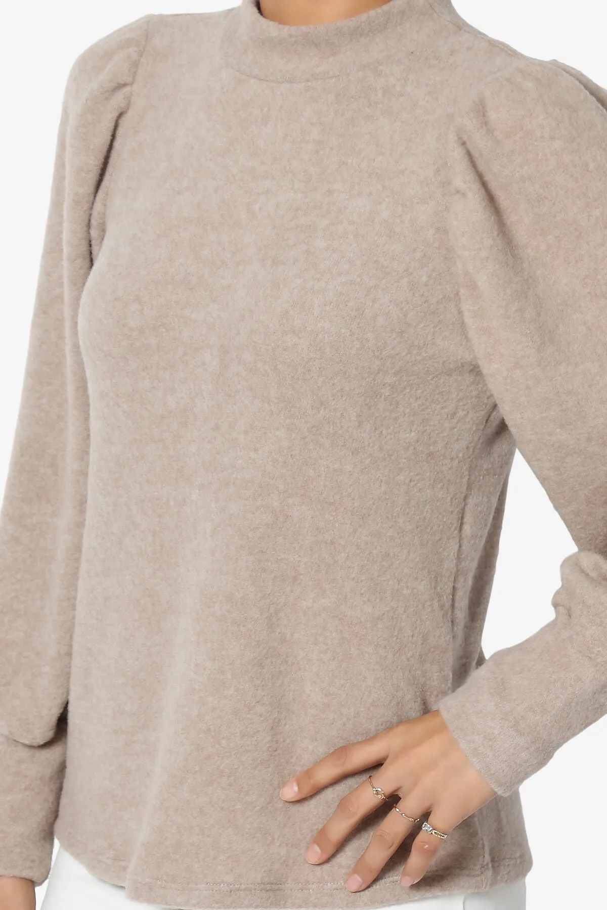 Killa Puff Long Sleeve Mock Neck Knit Sweater