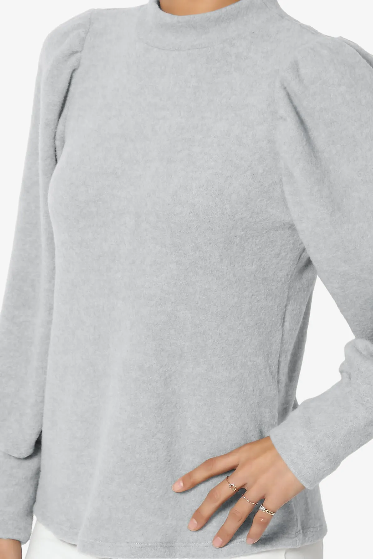 Killa Puff Long Sleeve Mock Neck Knit Sweater