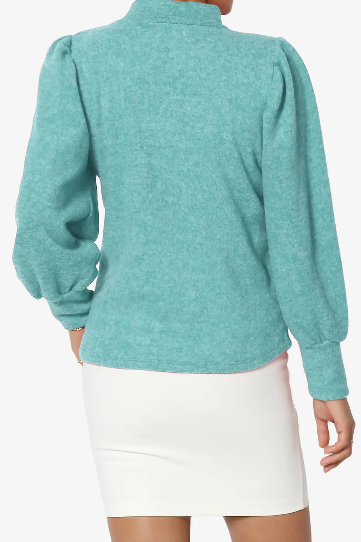 Killa Puff Long Sleeve Mock Neck Knit Sweater