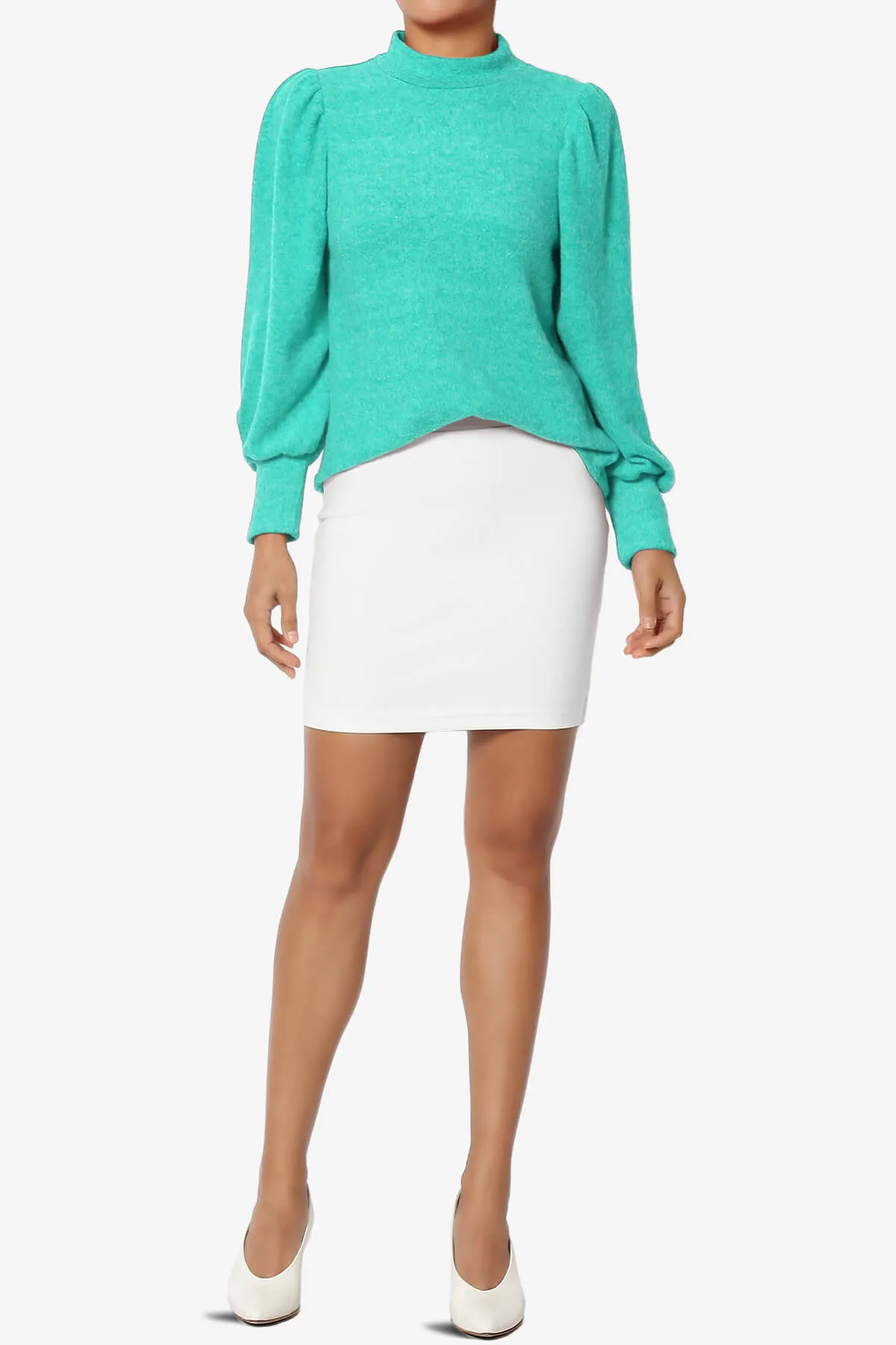 Killa Puff Long Sleeve Mock Neck Knit Sweater