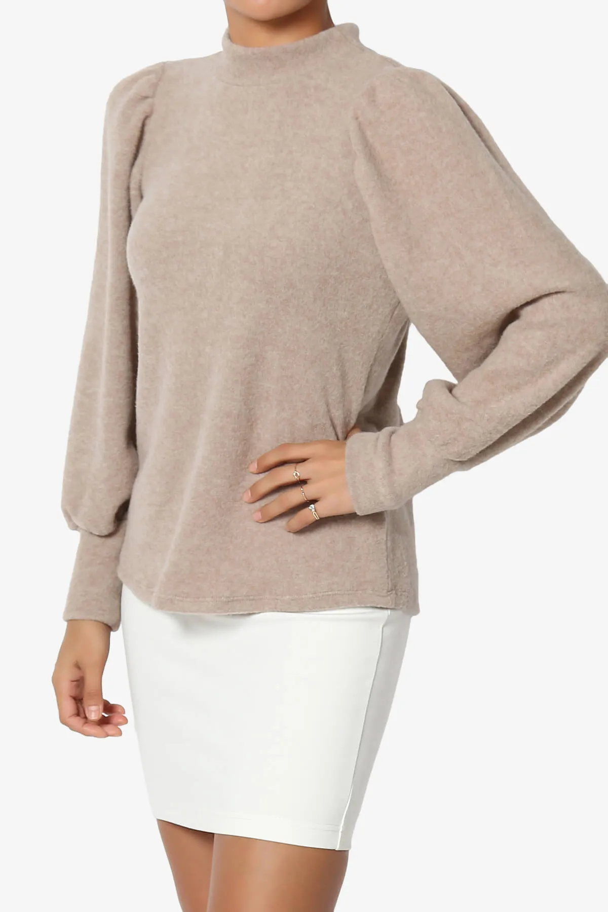 Killa Puff Long Sleeve Mock Neck Knit Sweater