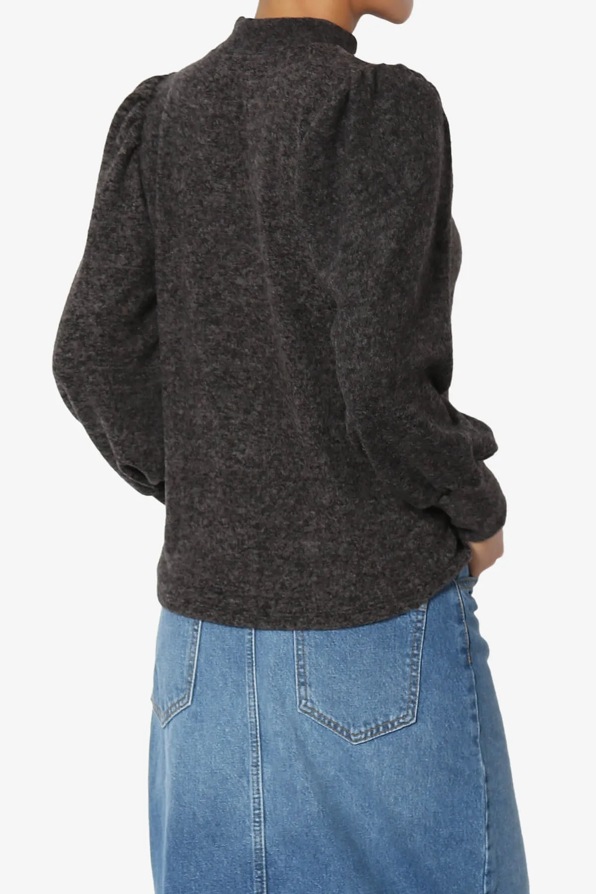 Killa Puff Long Sleeve Mock Neck Knit Sweater