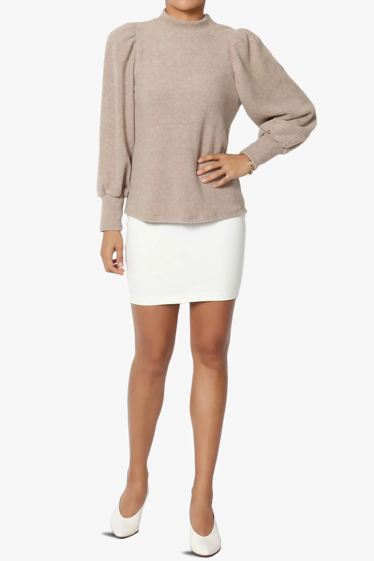 Killa Puff Long Sleeve Mock Neck Knit Sweater