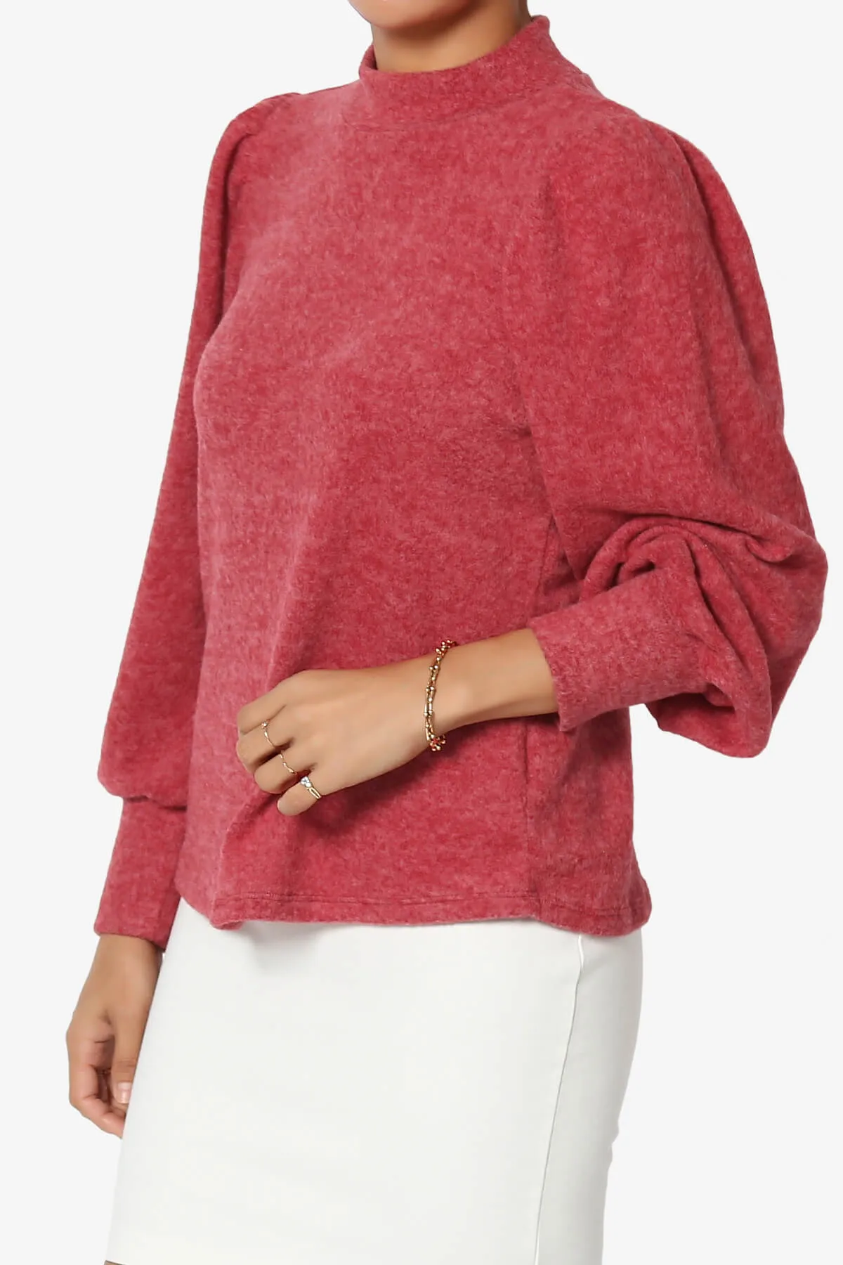 Killa Puff Long Sleeve Mock Neck Knit Sweater