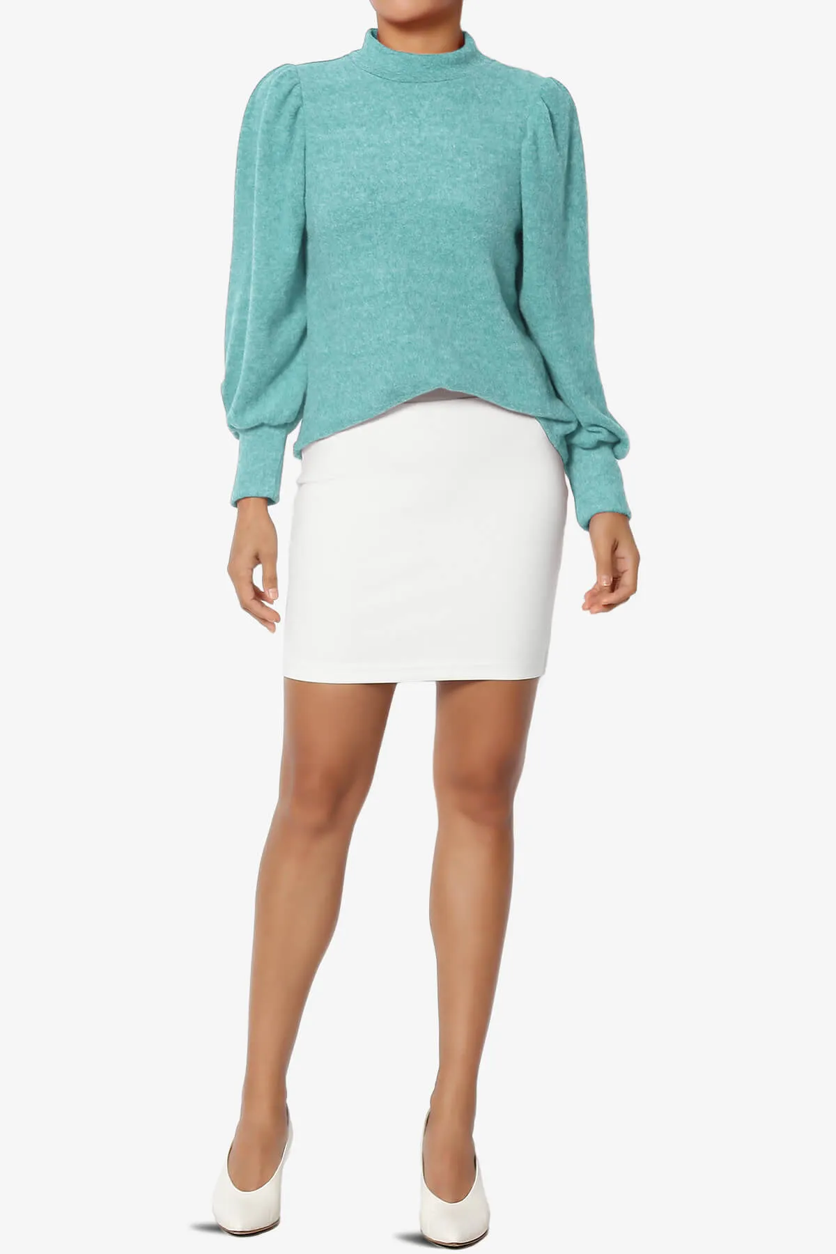 Killa Puff Long Sleeve Mock Neck Knit Sweater