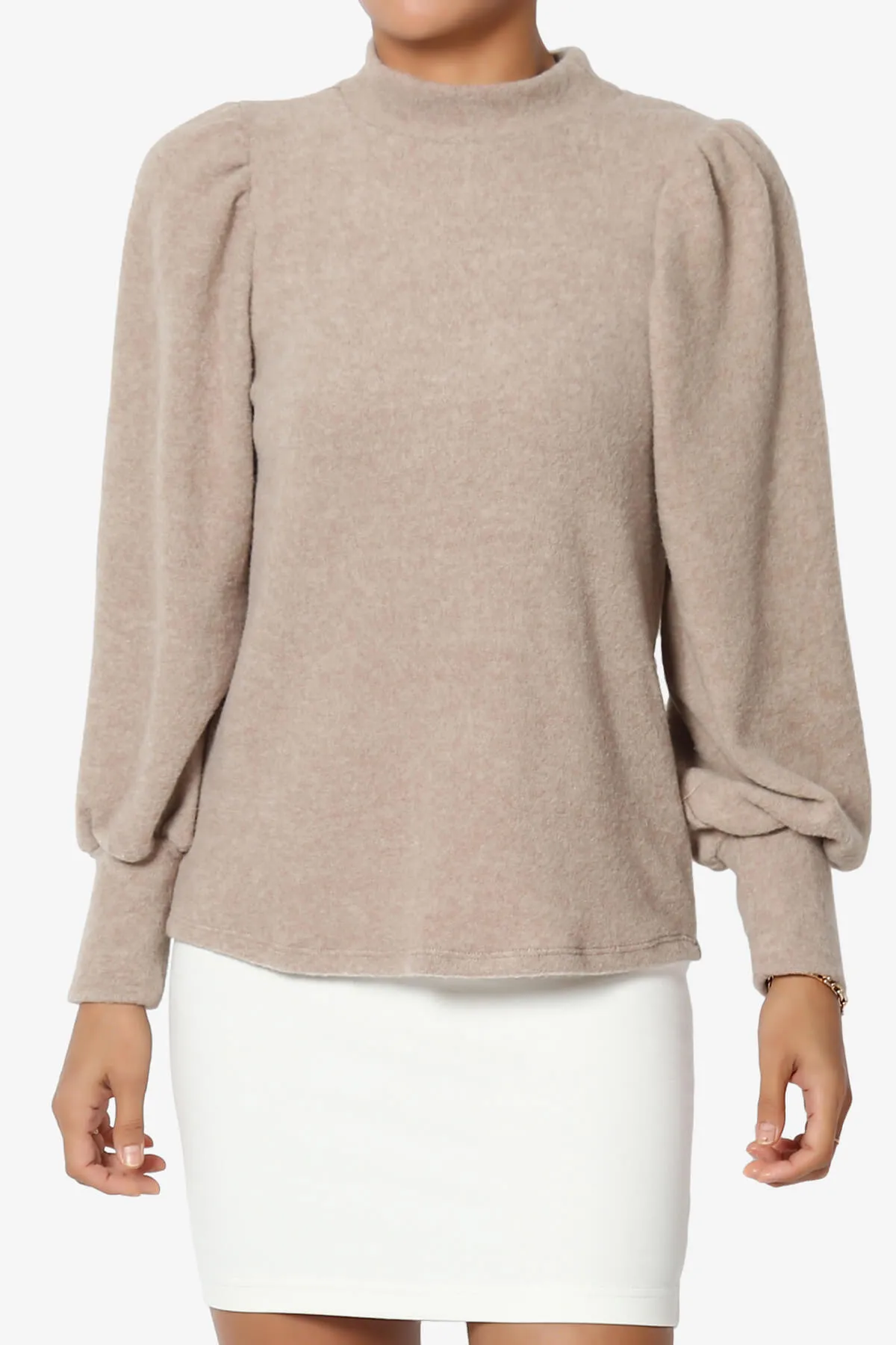 Killa Puff Long Sleeve Mock Neck Knit Sweater