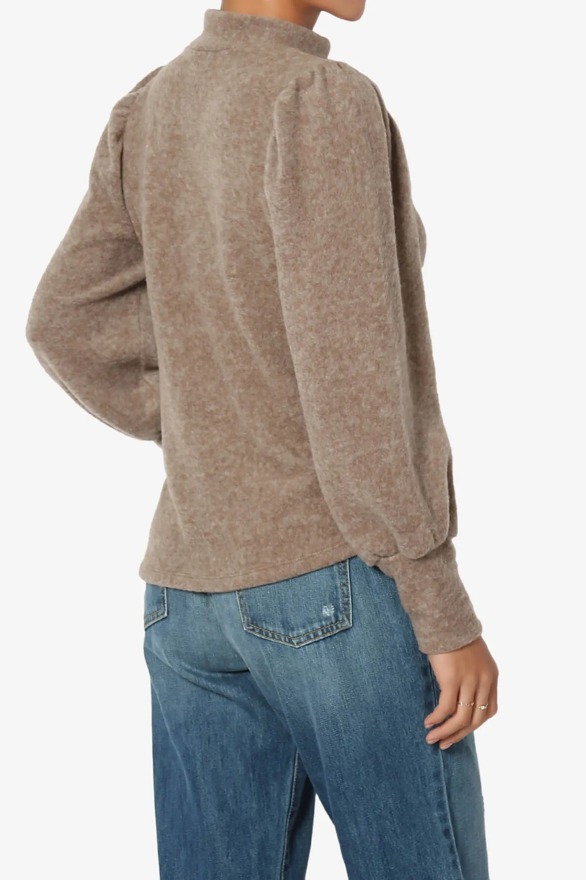 Killa Puff Long Sleeve Mock Neck Knit Sweater