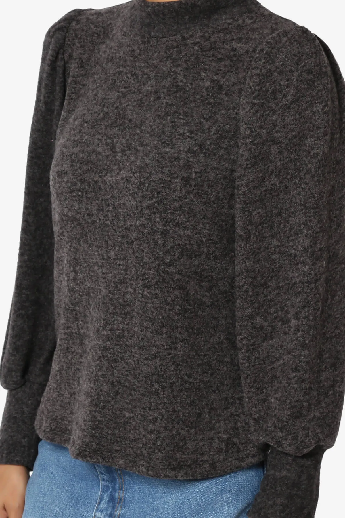 Killa Puff Long Sleeve Mock Neck Knit Sweater