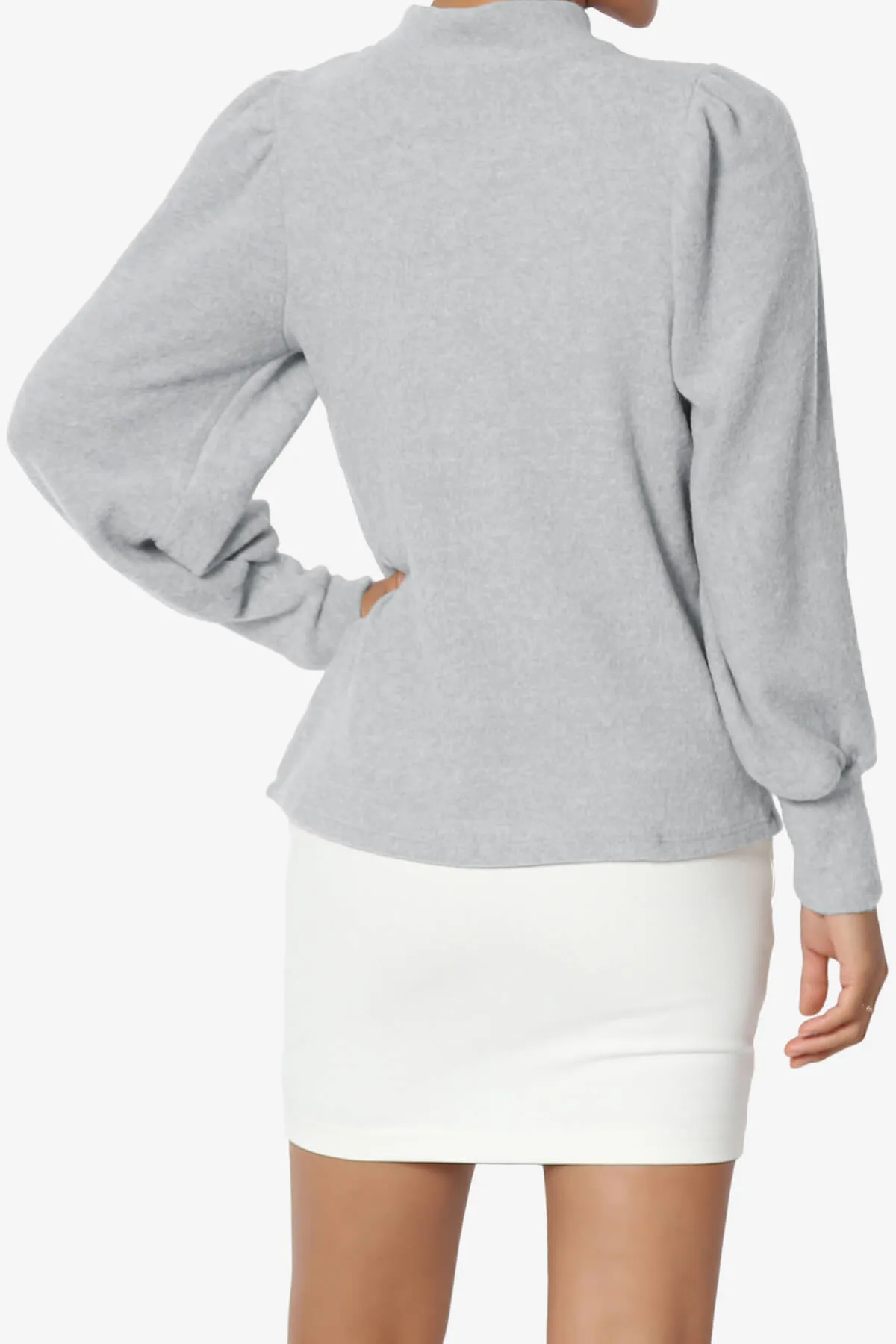 Killa Puff Long Sleeve Mock Neck Knit Sweater