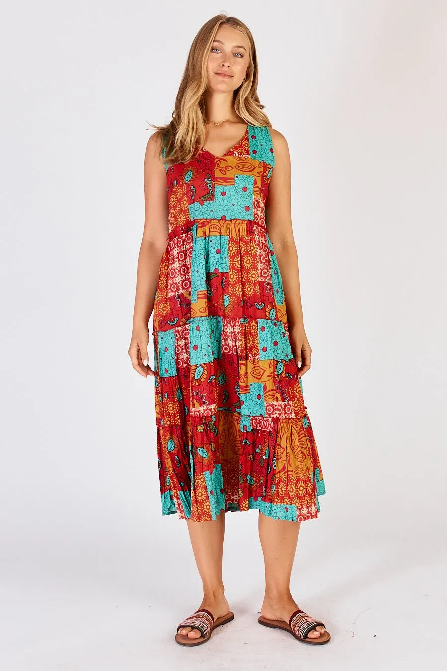 Lula Life Hattie Tiered Midi Flame S