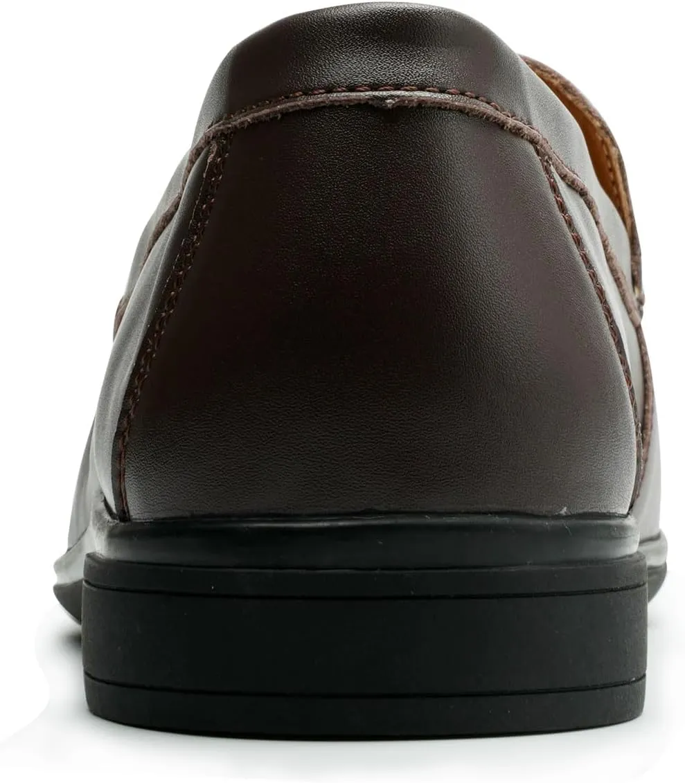 Mens Loafers Casual Leather Slip-On Oxfords Driving Shoes Dress Soft Comfortable & Light-Weight Black