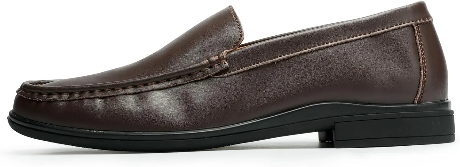 Mens Loafers Casual Leather Slip-On Oxfords Driving Shoes Dress Soft Comfortable & Light-Weight Black