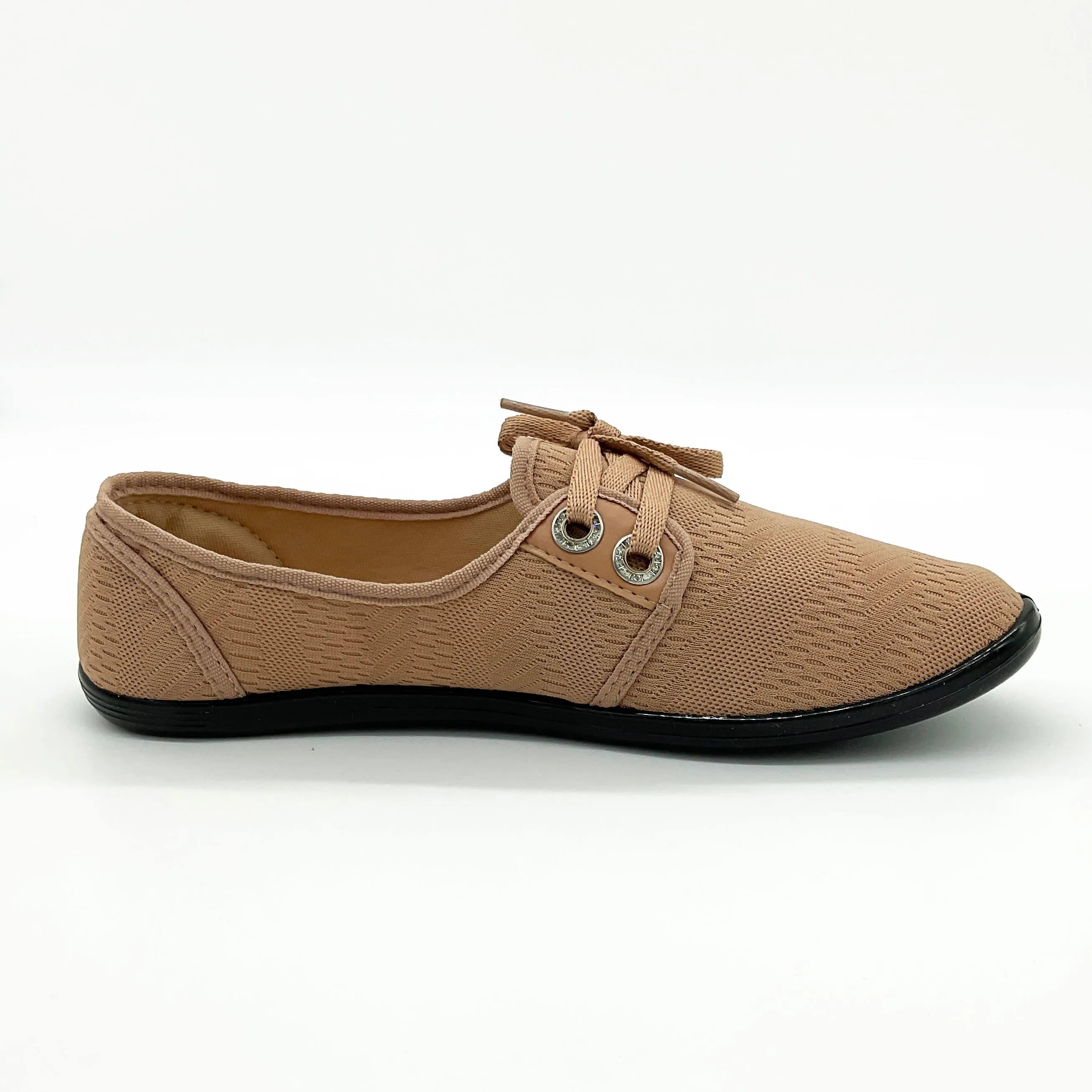 Moleca 520-1115 Round Toe Flat in Nude