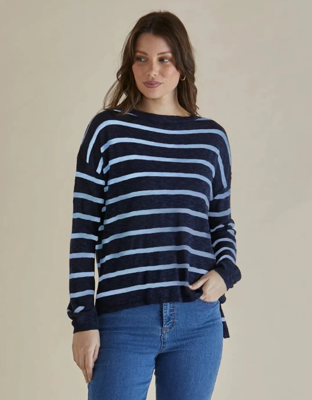 Natasha Knit Top - Blue Stripe
